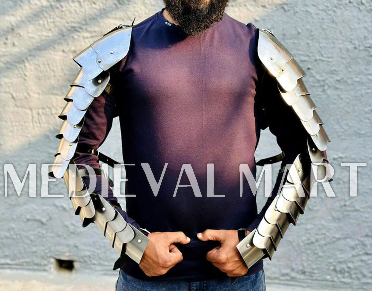 MEDIEVALMART Gladiator Warrior Double Arms Shoulder Armor - Pad LARP Armor