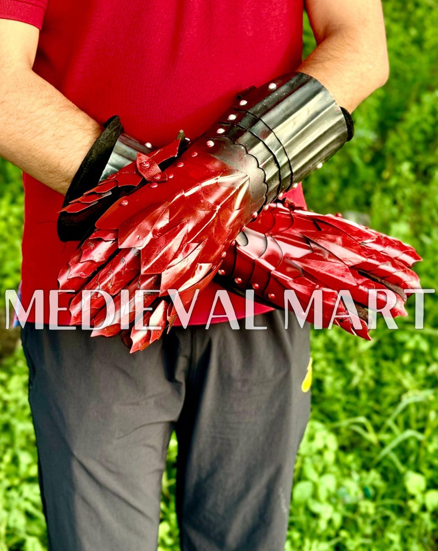 MEDIEVALMART LOTR Witcher Sauron-Inspired Iron Man Gauntlet Edition - Fantasy Gloves Armor
