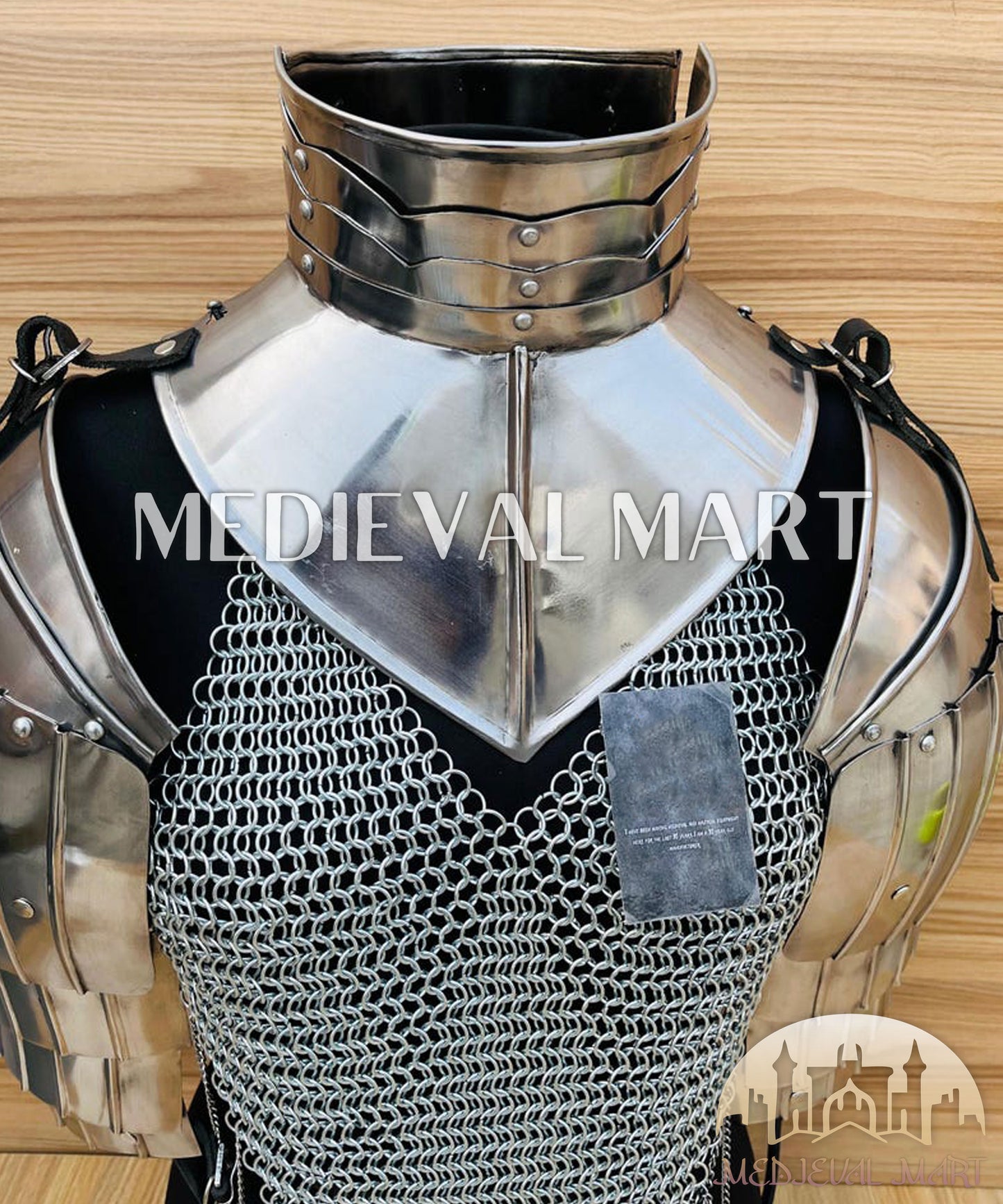 MEDIEVALMART (Solmara Knightward) Women’s Armor With Silver (Dragonfang) Chainmail Armor W/O Skirt