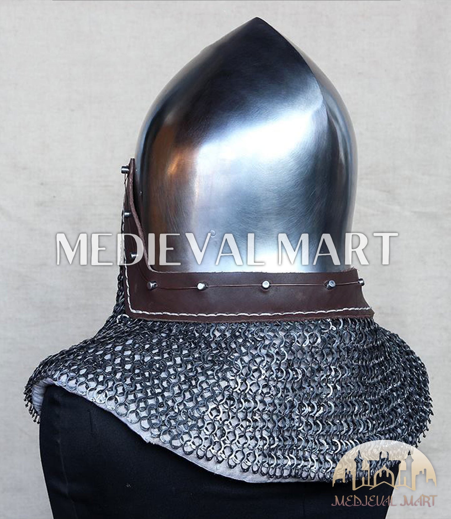 MEDIEVALMART IX Century European Nasal Bascinet Helmet for HMB; SCA; Buhurt
