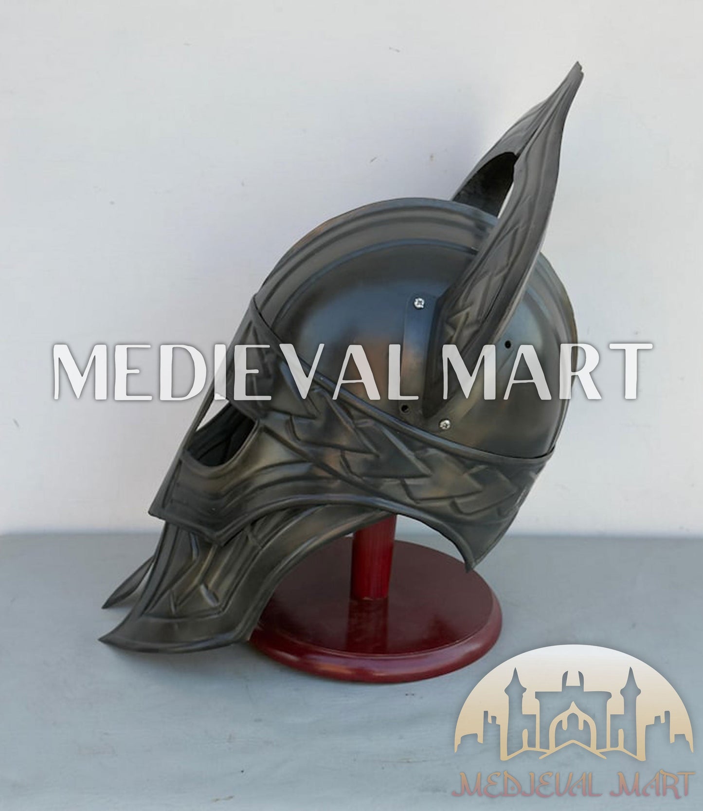 MEDIEVALMART Great Fantasy Helmet With Metal Horns or Free Stand | LARP Props