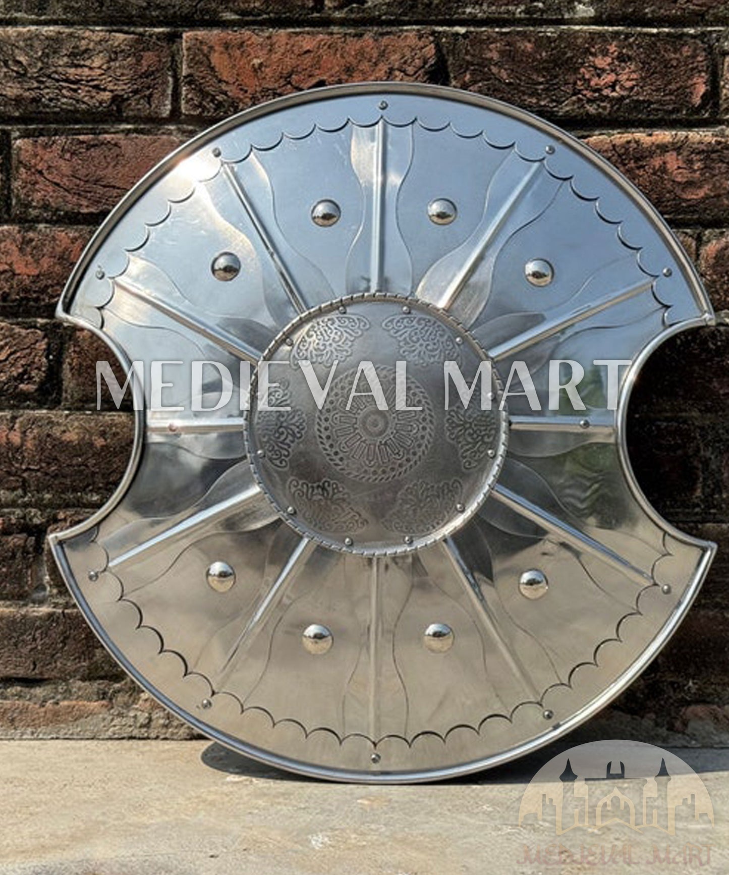 MEDIEVALMART Medieval Achilles Trojan Troy Greek Shield Silver Finish | Gift for Halloween Day
