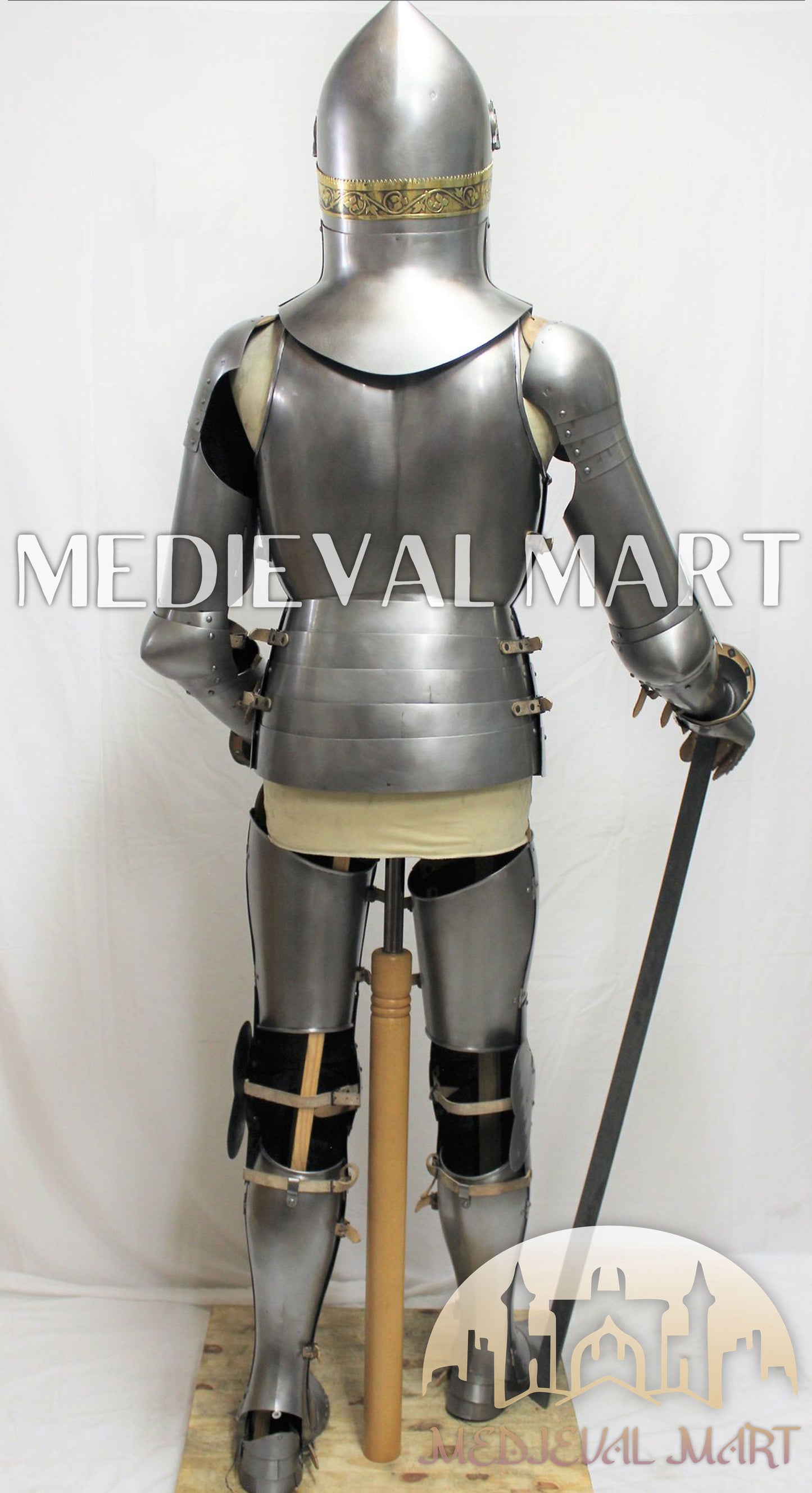 MEDIEVALMART Historical Mild Steel Ancient Rom Soldier Full Armor Costume W/H Bacinet Helmet
