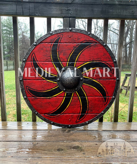 MEDIEVALMART Valhalla Viking's Ivar the Boneless Warrior Battle’s Viking Wooden Shield | Gifts For Dad