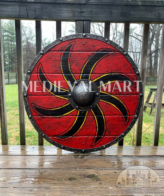 MEDIEVALMART Valhalla Viking's Ivar the Boneless Warrior Battle’s Viking Wooden Shield | Gifts For Dad
