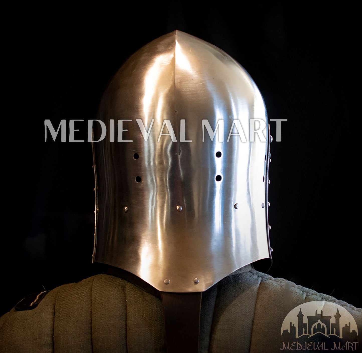 MEDIEVALMART 14th-Century Gothic European knight Modern Fighting Samson Helmet for IMCF