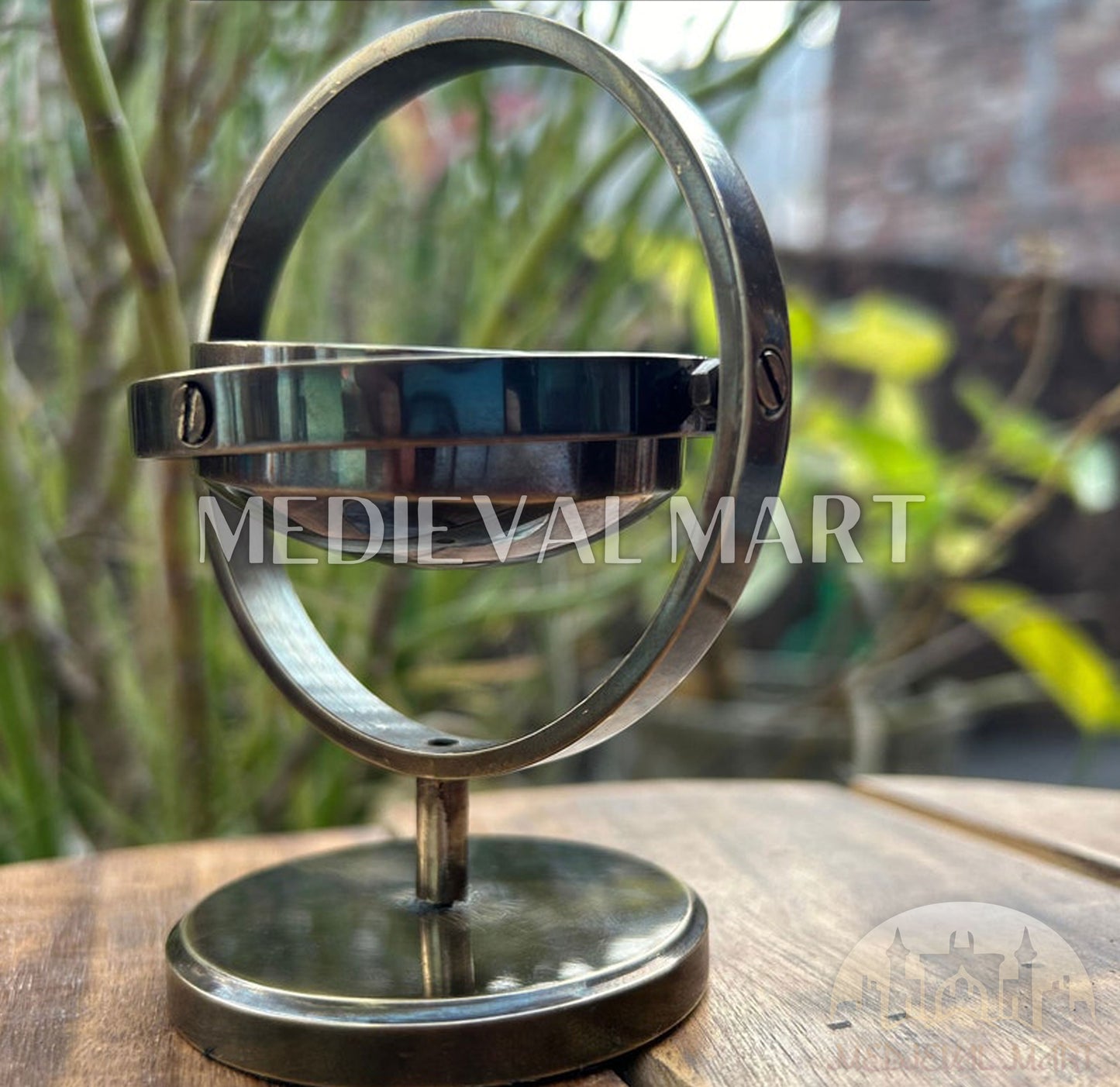 MEDIEVALMART Personalized Antique Gimbal Working Compass Antique Finish | Gift For Her & Him