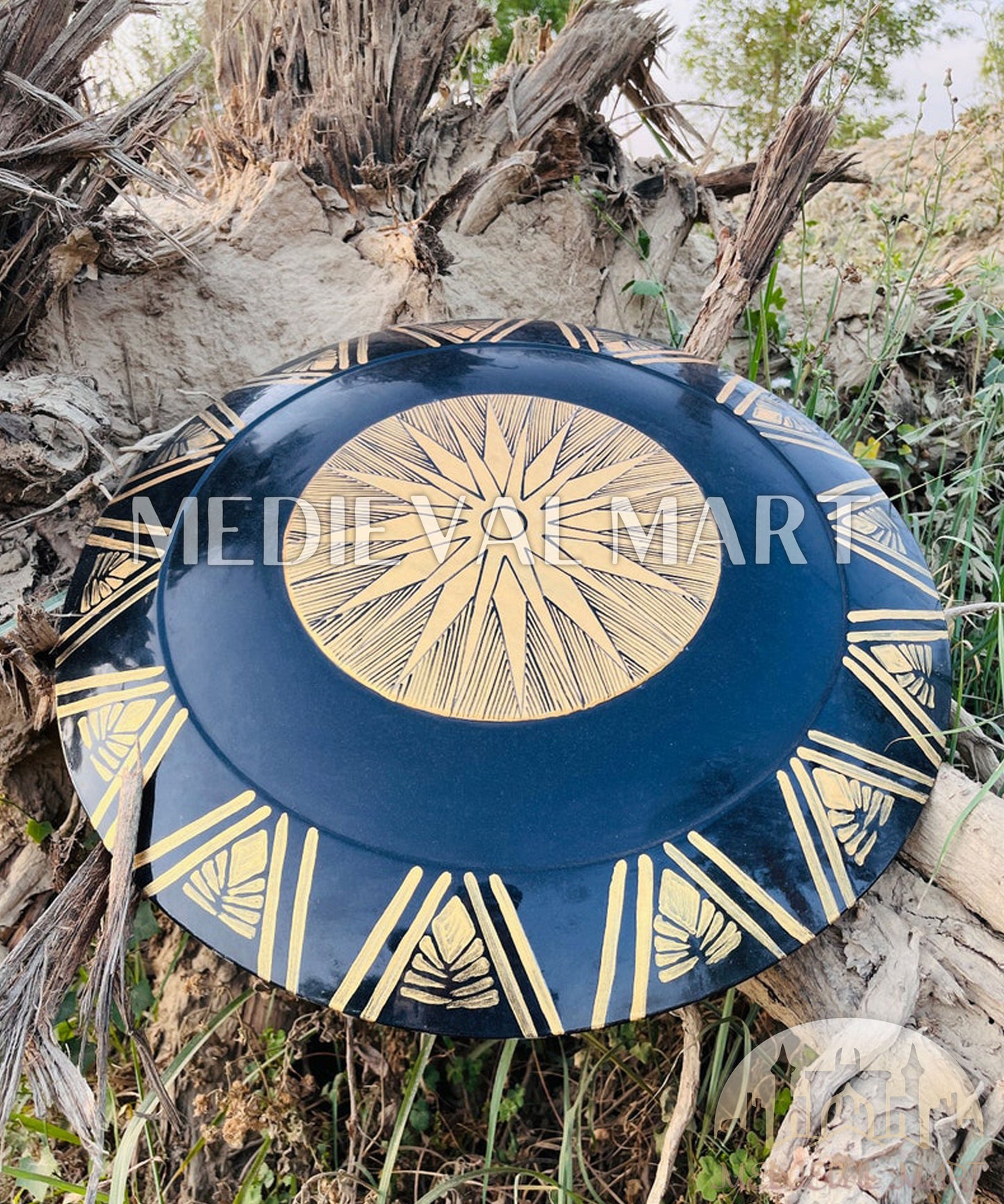 MEDIEVALMART Wonder Women Cosplay Shield Black & Gold Finish | Gift for Halloween Day