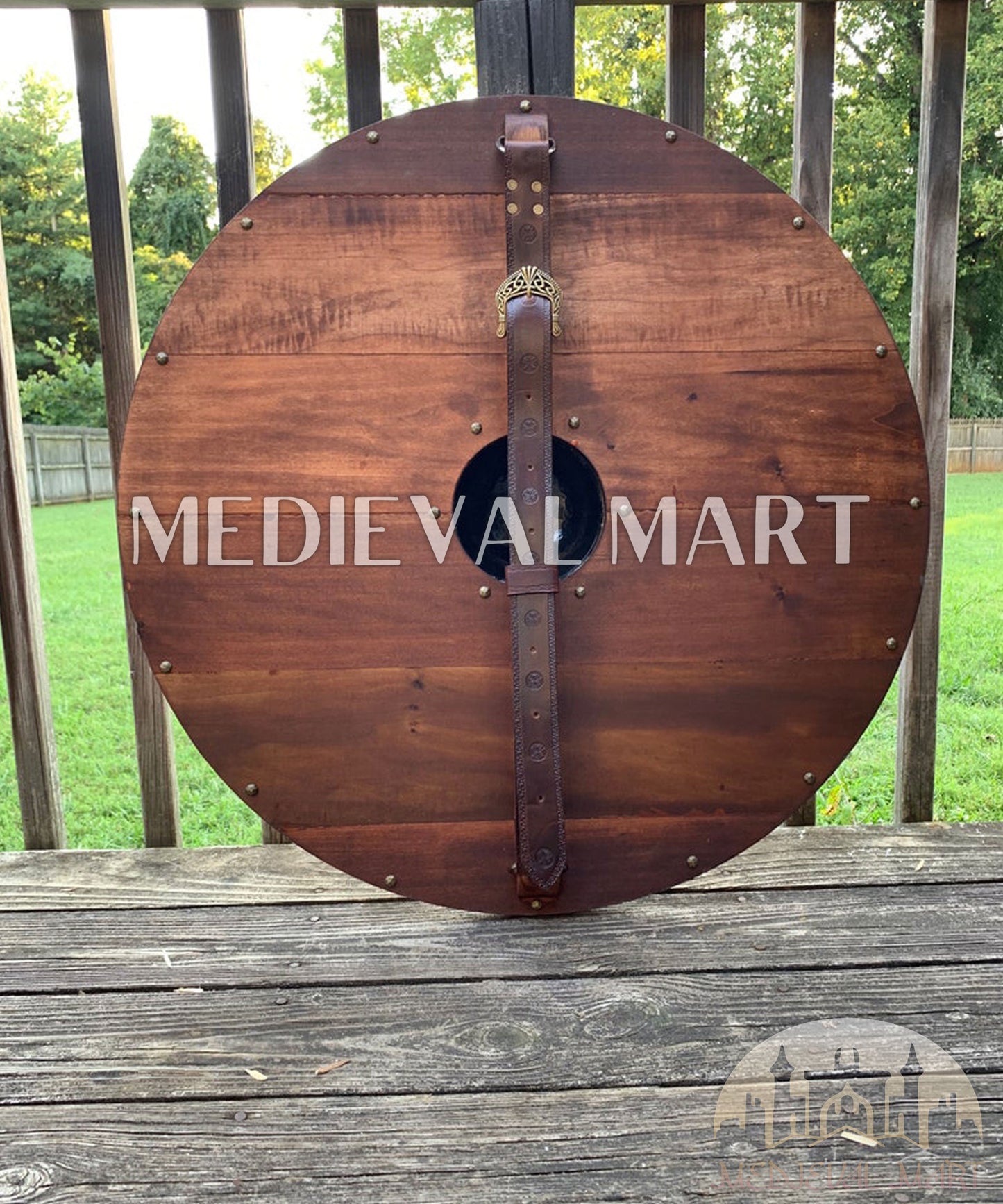 MEDIEVALMART Iconic Viking's Valhalla Authentic Rollo Shieldmaiden Battle’s Viking Wooden Shield | Gifts For Dad
