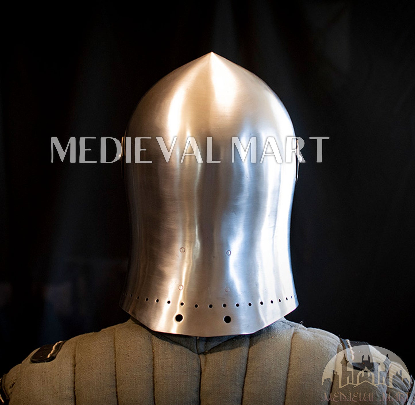 MEDIEVALMART Alexander The Great "ROA" Special and simple Armet with Brass Face Cover