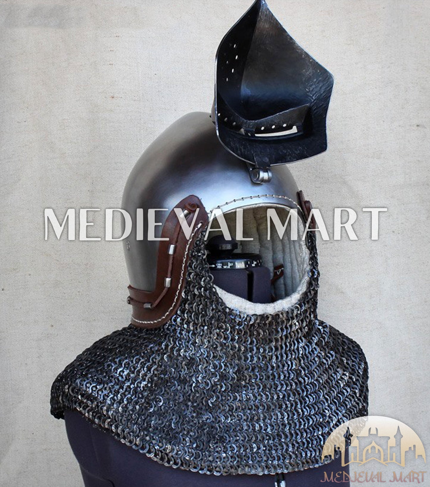MEDIEVALMART XIV Century Medieval "The Wayward Knight" klappvisor Bascinet Helmet