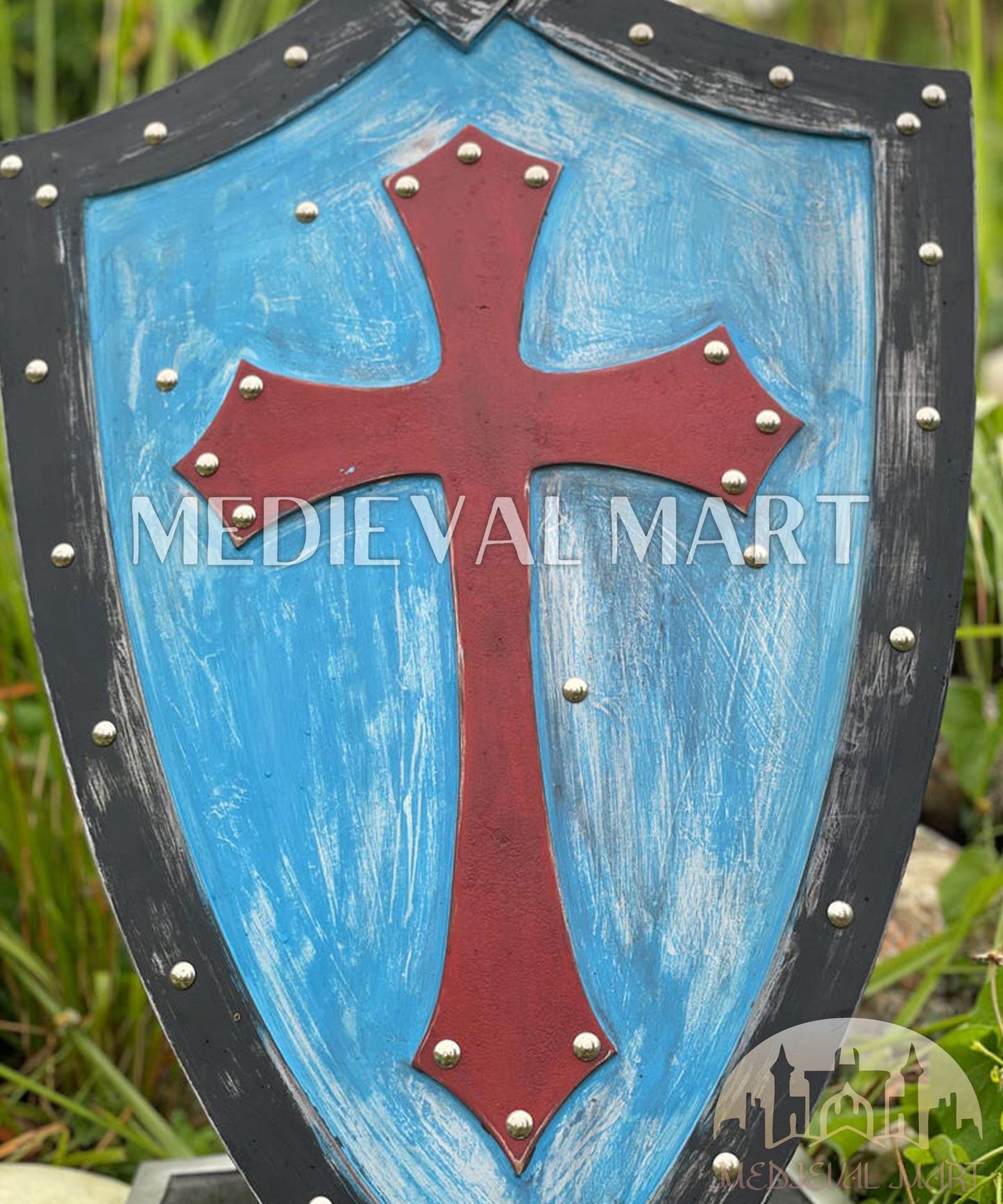 MEDIEVALMART Medieval Templar Cross Crusader Wooden Shield | Gift for Christmas Day
