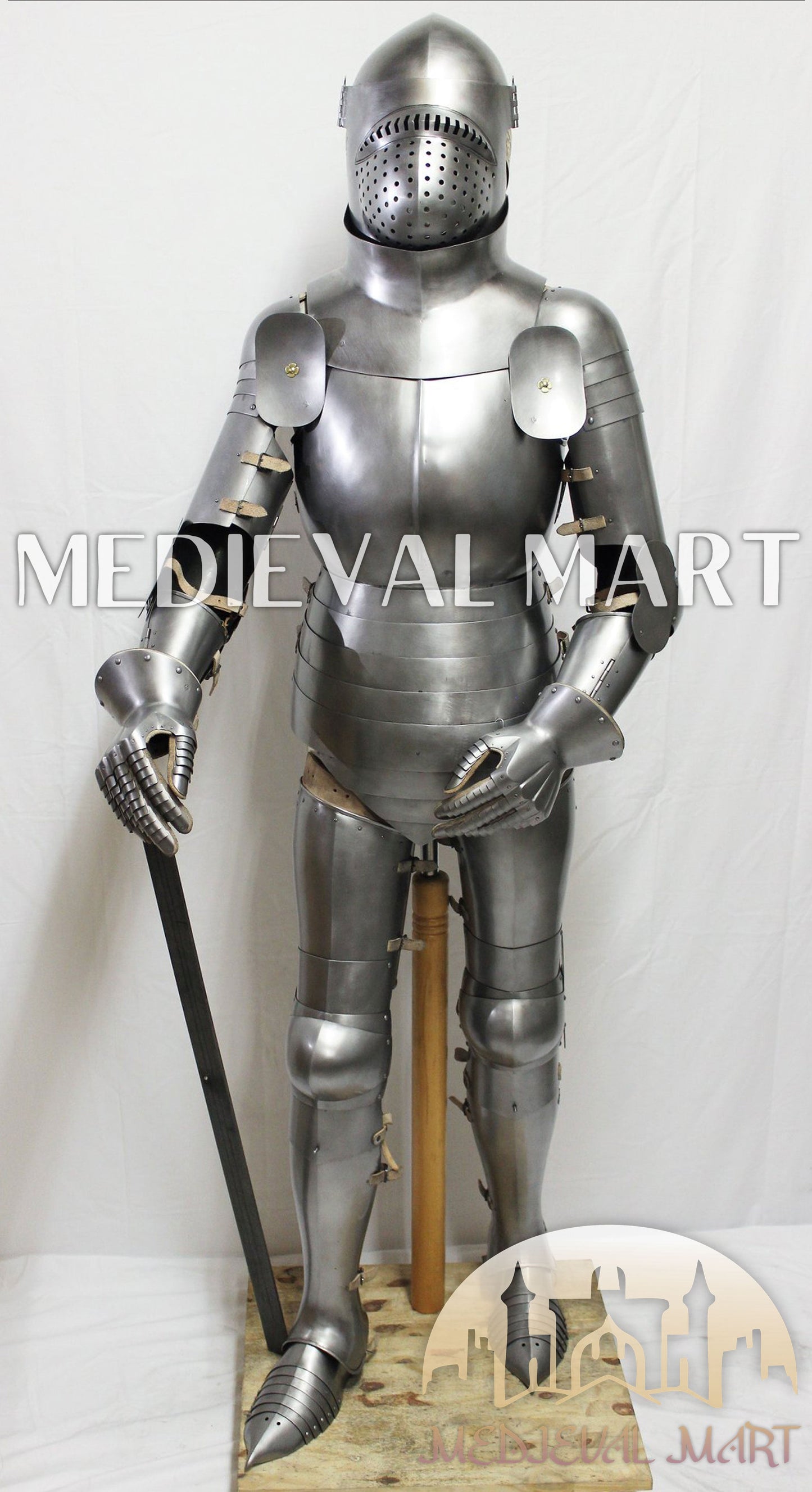 MEDIEVALMART Historical Mild Steel Ancient Rom Soldier Full Armor Costume W/H Bacinet Helmet