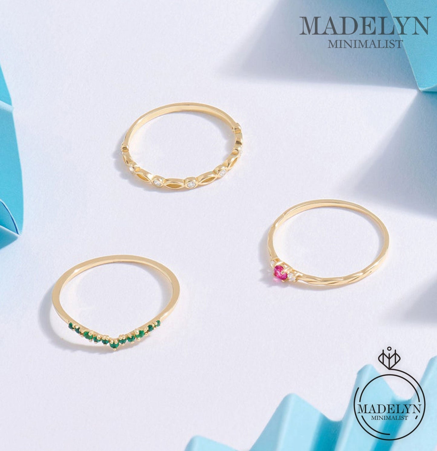 MADELYN MINIMALIST 14k Gold July Birthstone Minimalist Ring for Women | Gift for Her