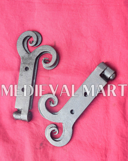 MEDIEVALMART Hand Forged Medieval Wrought Iron Door Hinges. Set Of 2