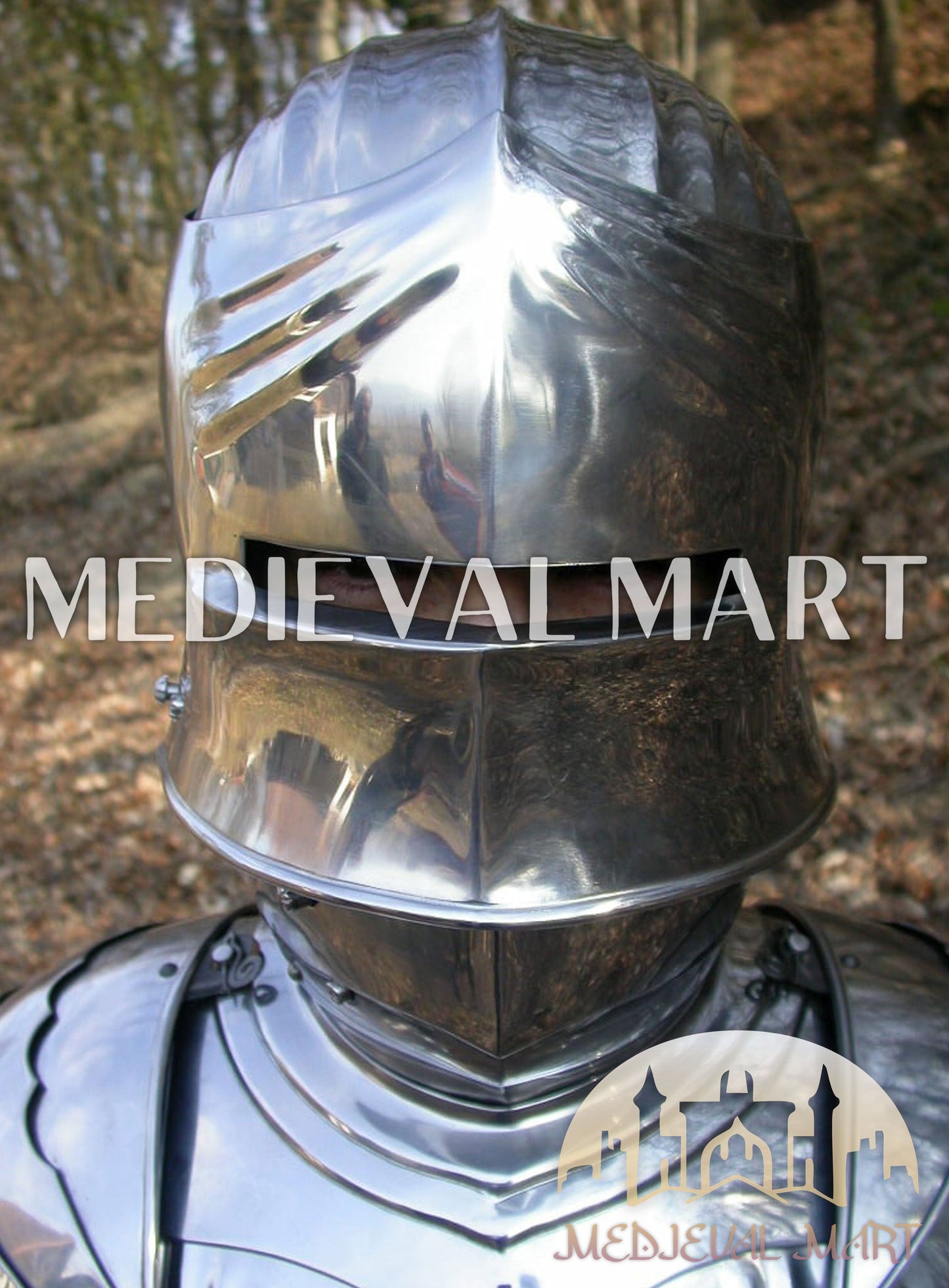 MEDIEVALMART Medieval 15th century Germans knight warrior full body complete metal armour costume with Sword and Chain mail Inner