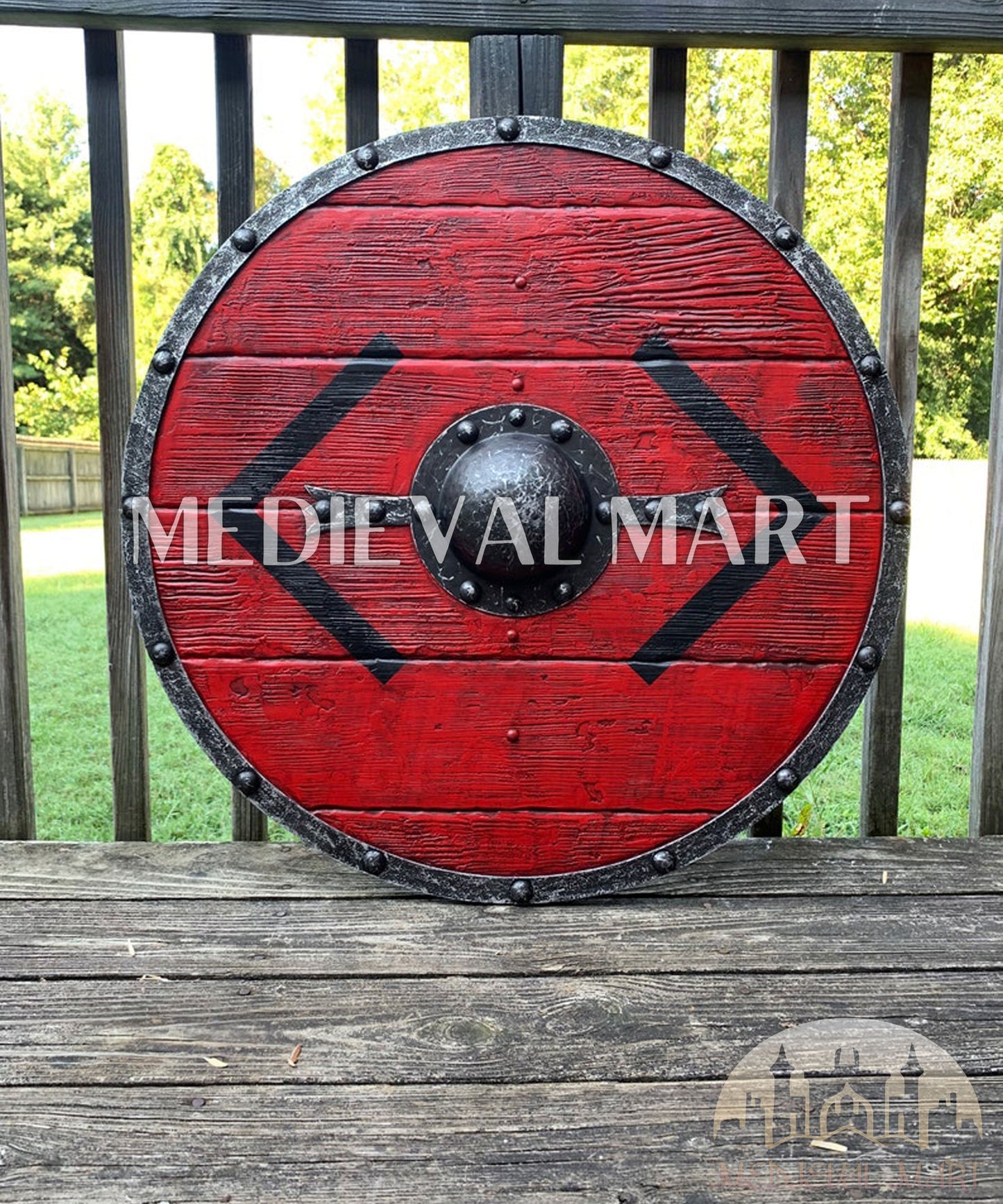 MEDIEVALMART Iconic Viking's Bjorn Ironside Warrior Battle’s Viking Wooden Shield | Gifts For Dad
