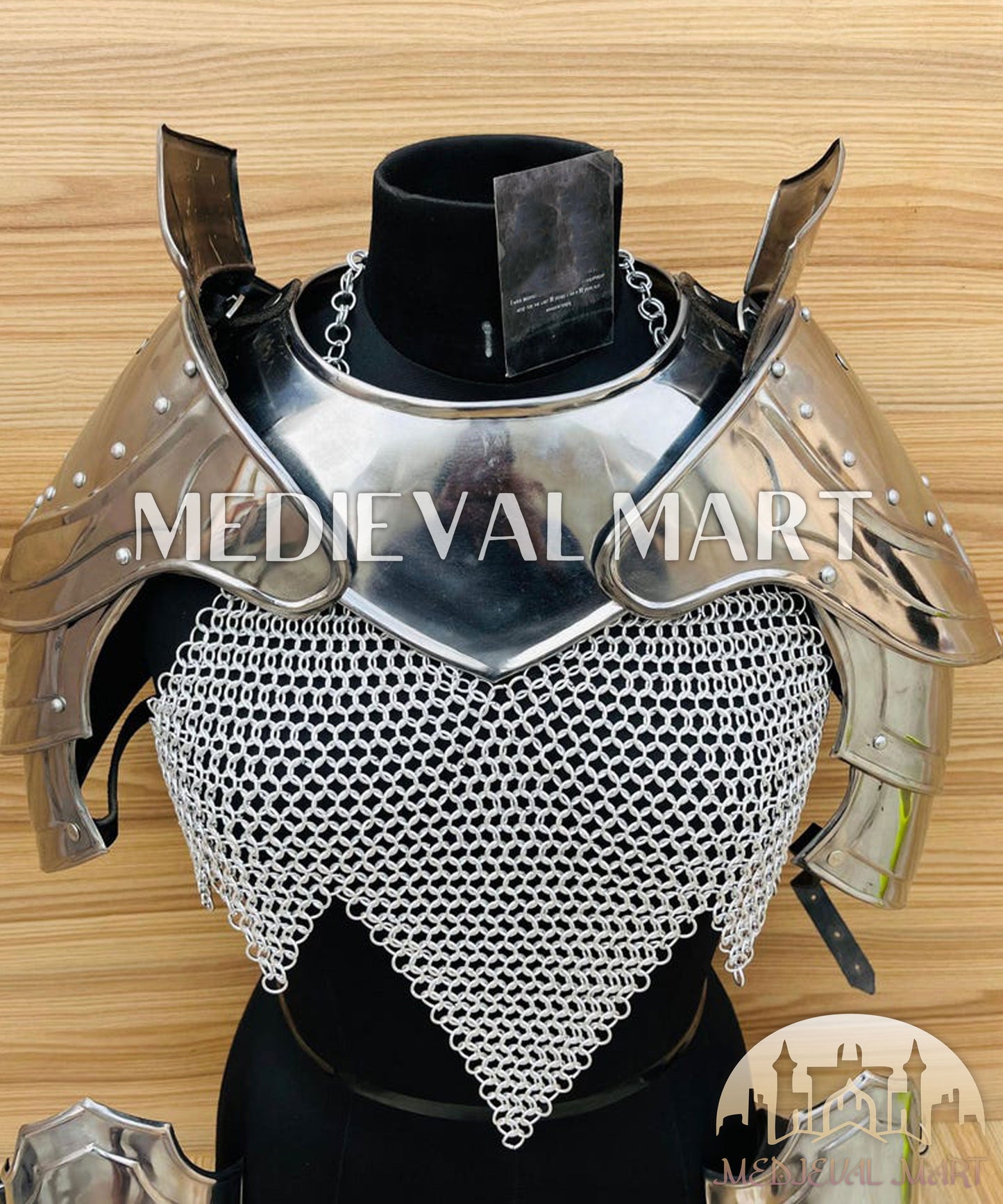 MEDIEVALMART (Isolara Dragonplate) Women’s Armor W/H (BloodMoon) Chainmail + Arms Armor