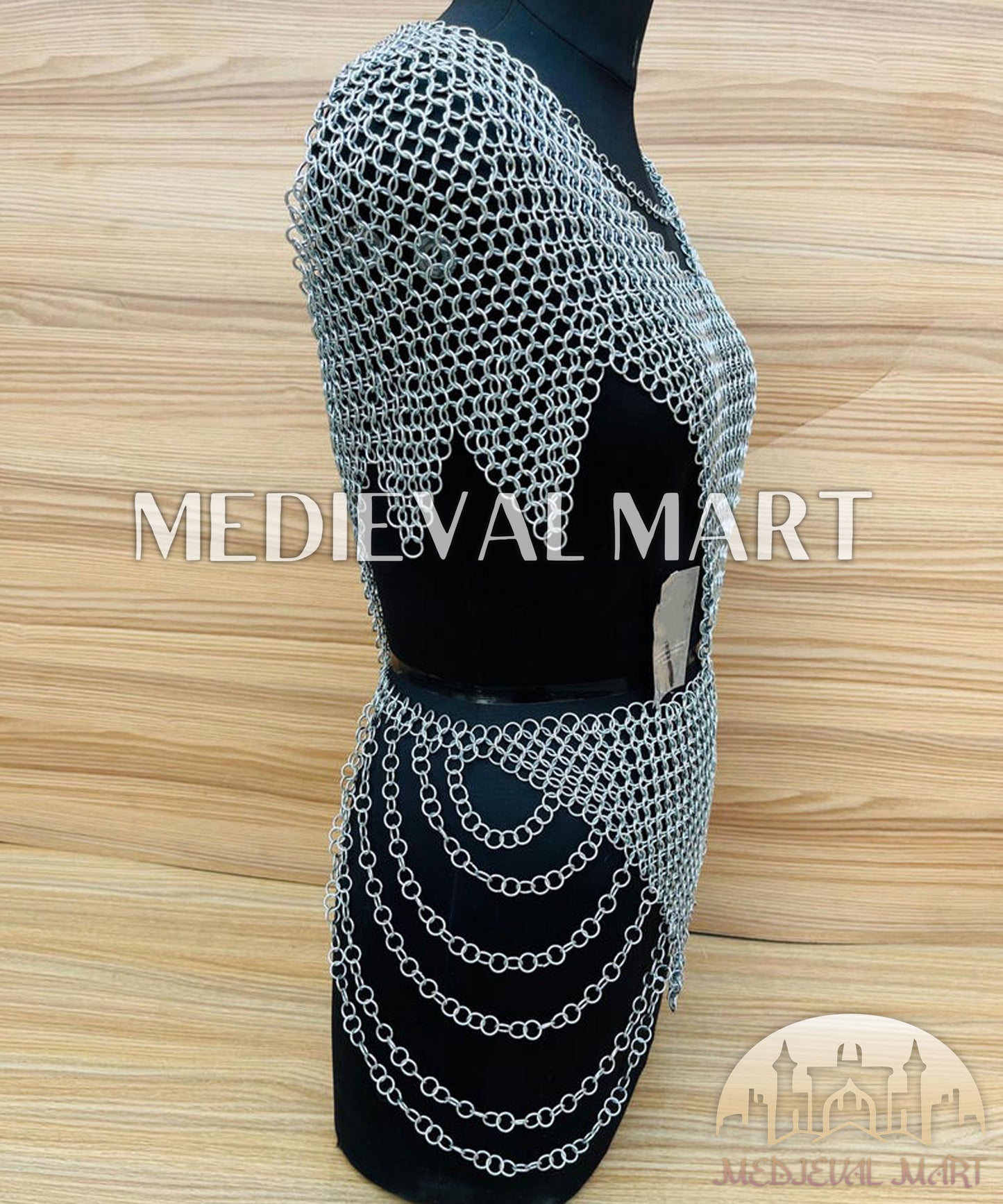 MEDIEVALMART Women’s (Duskblade) Chainmail Armor W/H Skirt