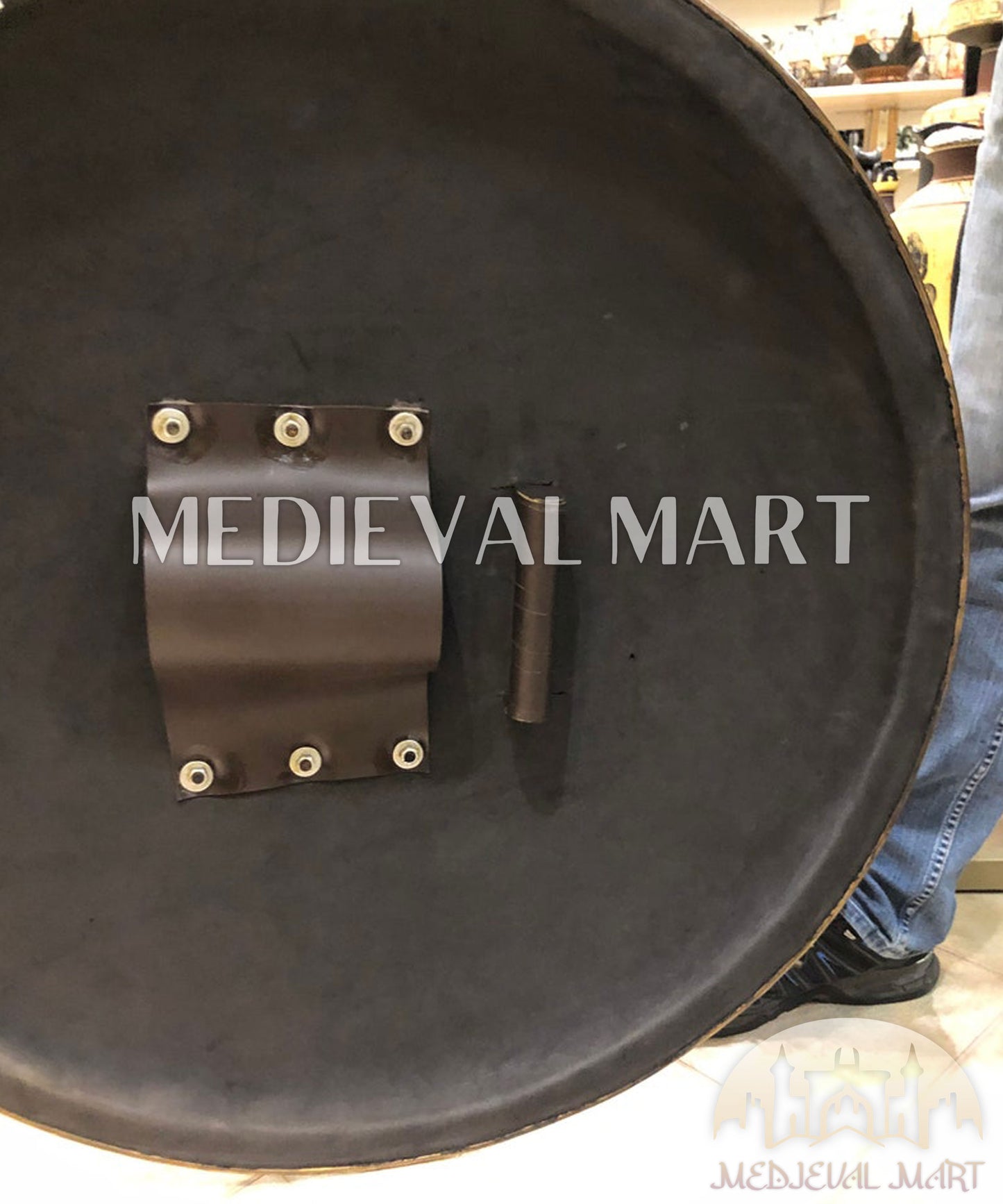 MEDIEVALMART 300 Movie Spartan’s Antique Touch Metal Shield | Gifts For Dad