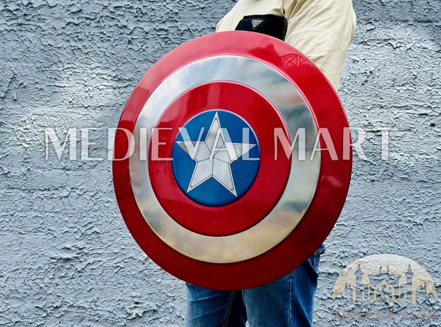 MEDIEVALMART Marvel Legend Captain America Shield Marvel Prop Replica