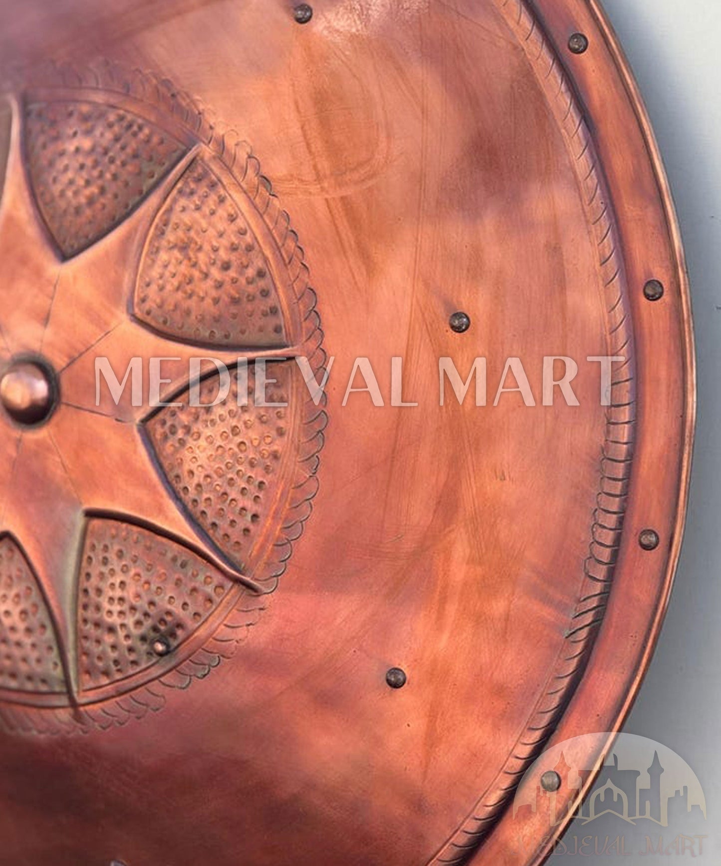 MEDIEVALMART "Kingdom Of Heaven" Round Shield Copper Finish Halloween Costume - Gift For Dad