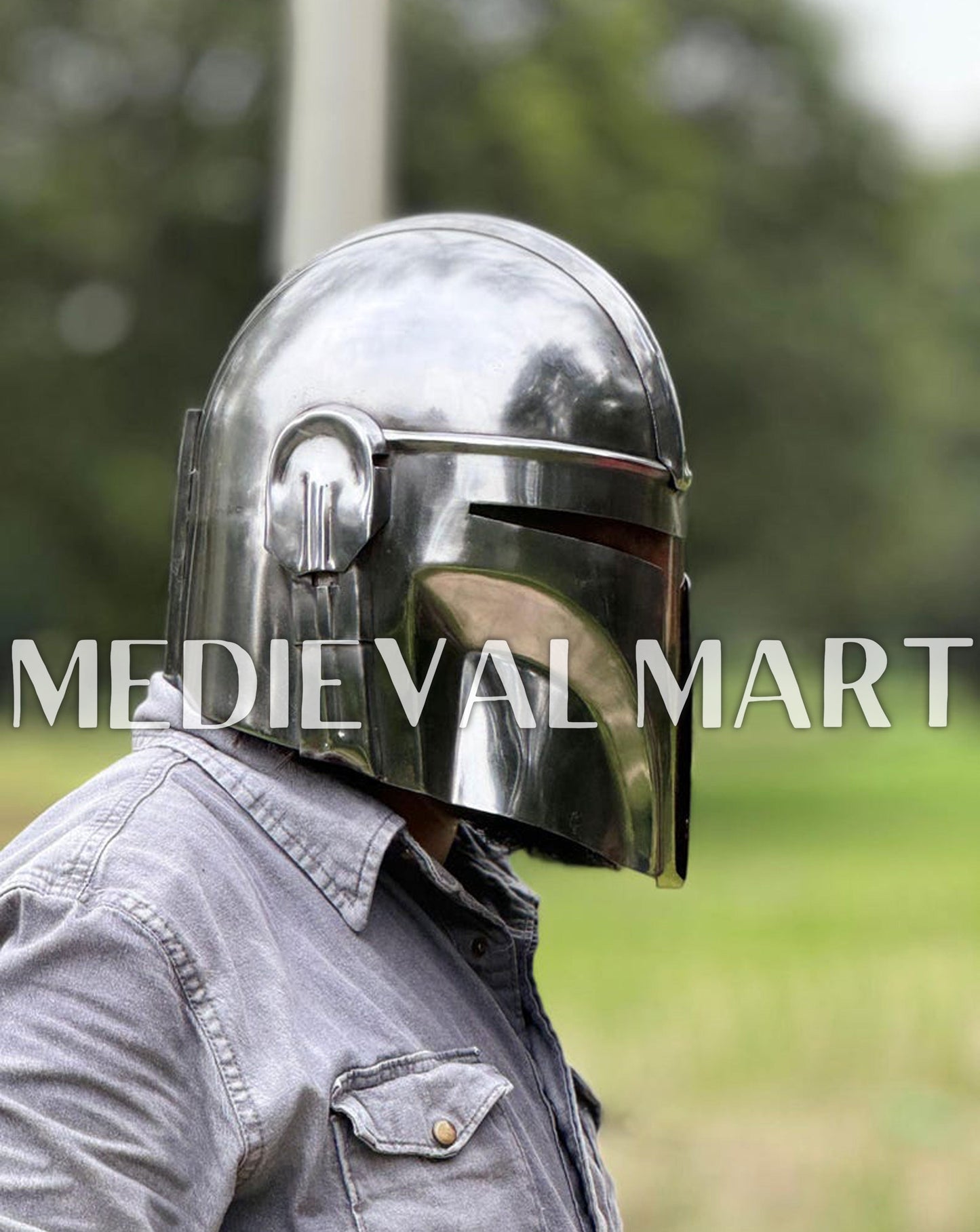 MEDIEVALMART "The Mandalorian" Din Djarin Helmet W/H Free Stand | Star Wars Props