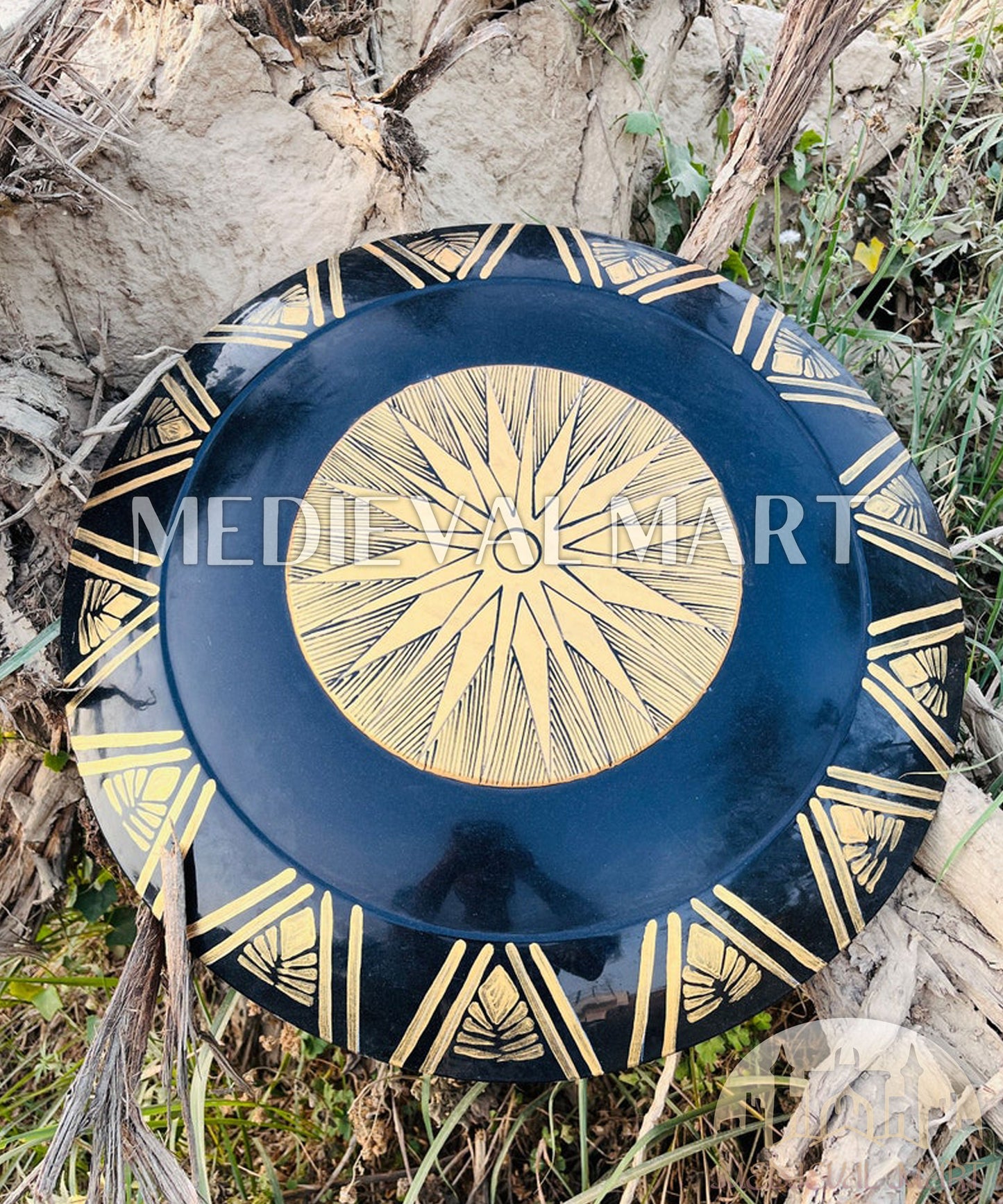 MEDIEVALMART Wonder Women Cosplay Shield Black & Gold Finish | Gift for Halloween Day