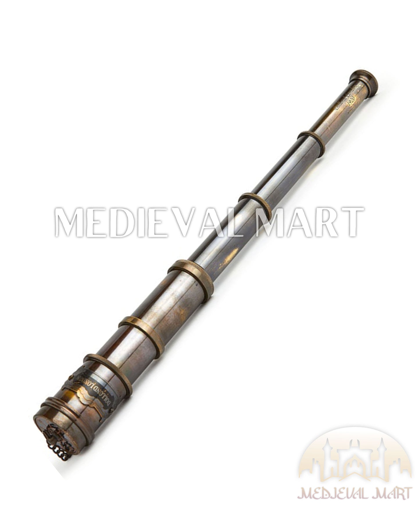 MEDIEVALMART Handcrafted Brass Nautical Telescope: Vintage Spyglass Replica with Leather Case