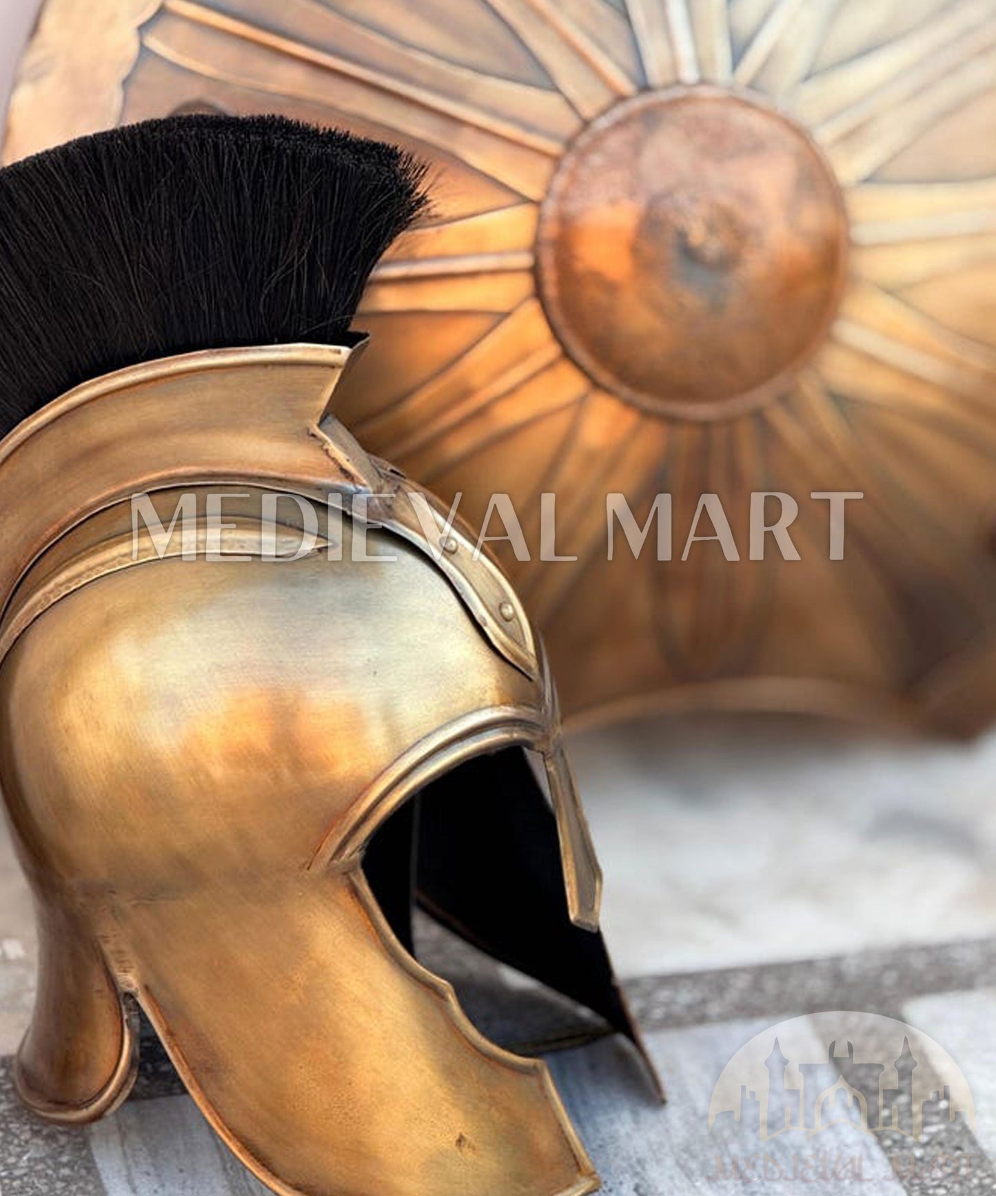 MEDIEVALMART "Achilies" Trojan Warrior Sword, Shield, Helmet Costume for Halloween | Troy Props