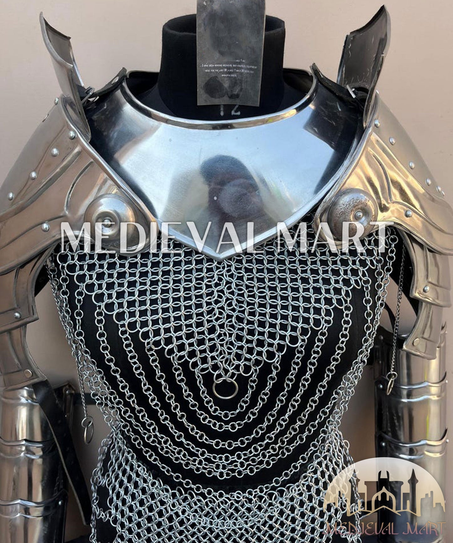 MEDIEVALMART (Isolara Dragonplate) Women’s Armor With (Moonfire) Chainmail + Arms armor W/H Skirt