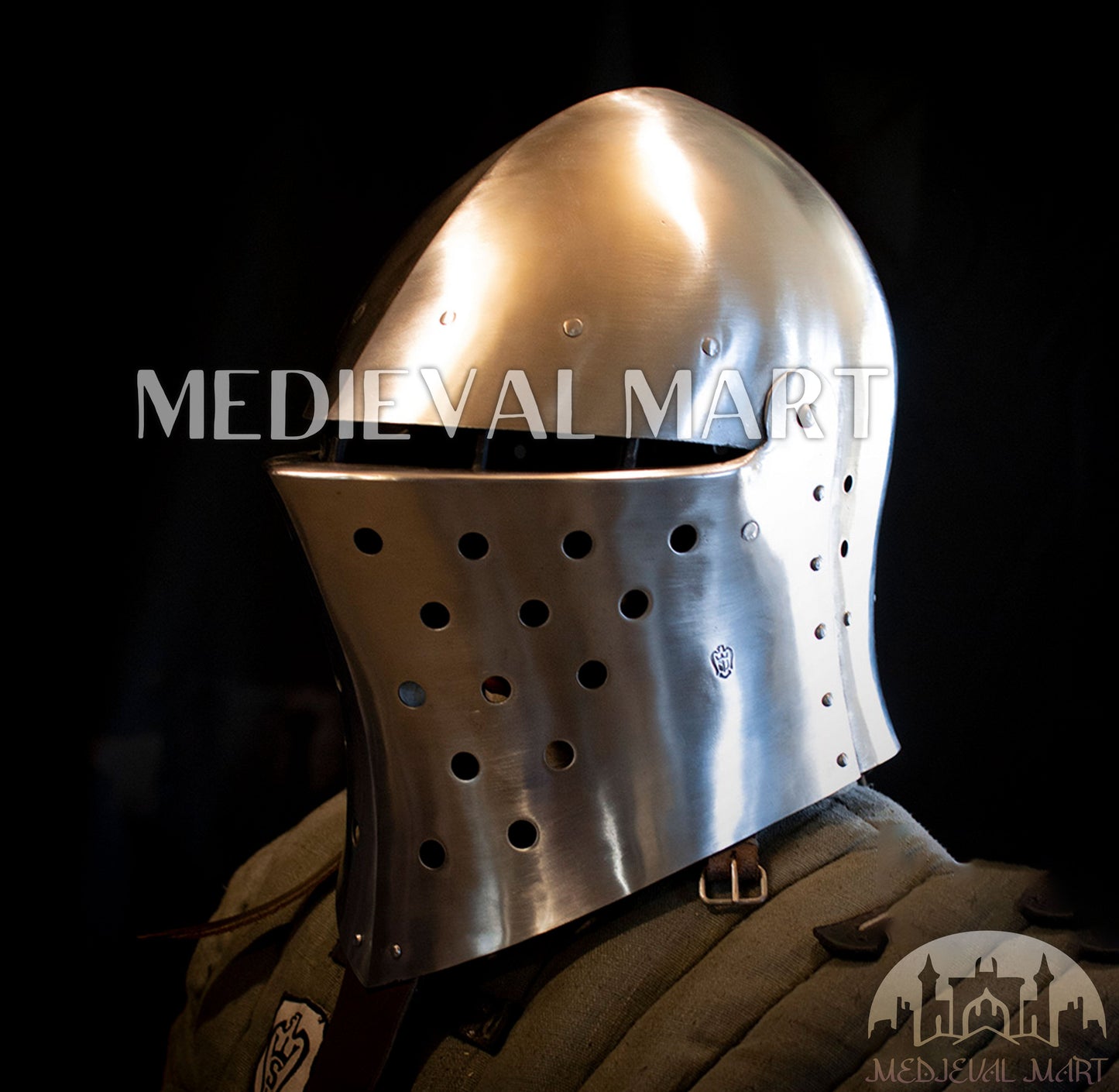 MEDIEVALMART 14th-Century Gothic European knight Modern Fighting Samson Helmet for IMCF