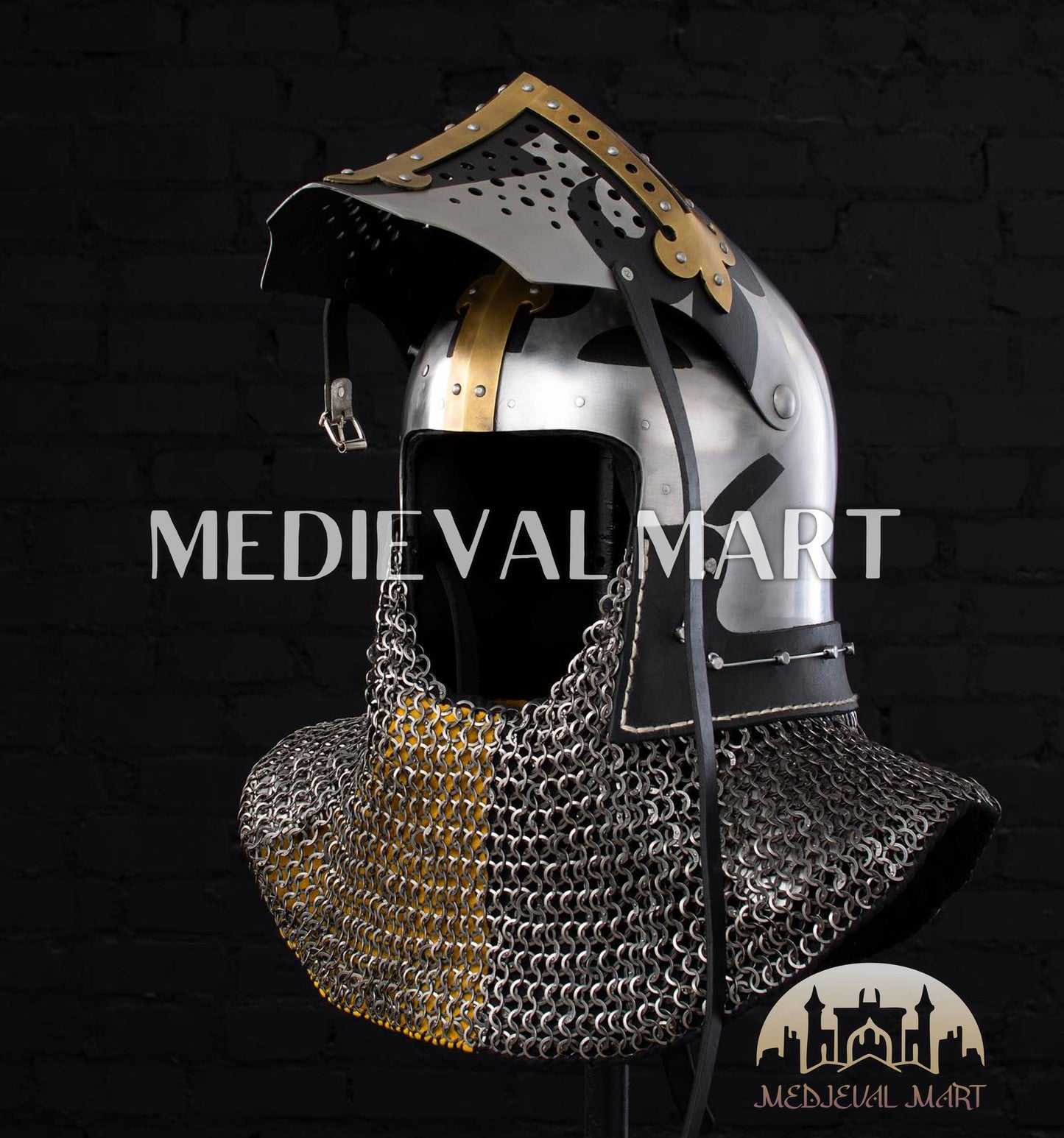 MEDIEVALMART 4th-Century Alexander “Monarch” Edition ROA Helmet W/H Golden Cross