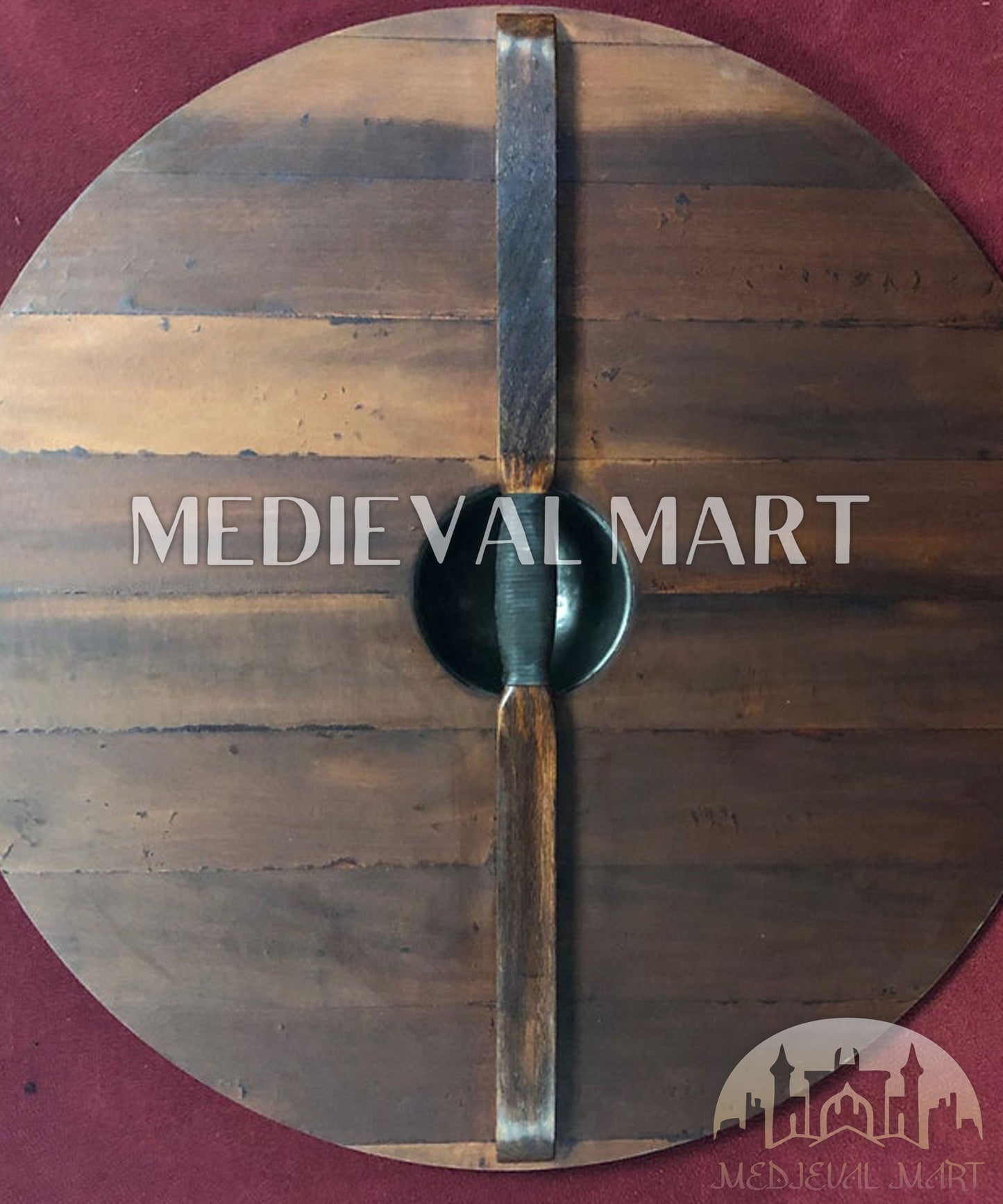 MEDIEVALMART Authentic King Finehair Viking Battleworn Wooden Shield | Gifts For Dad