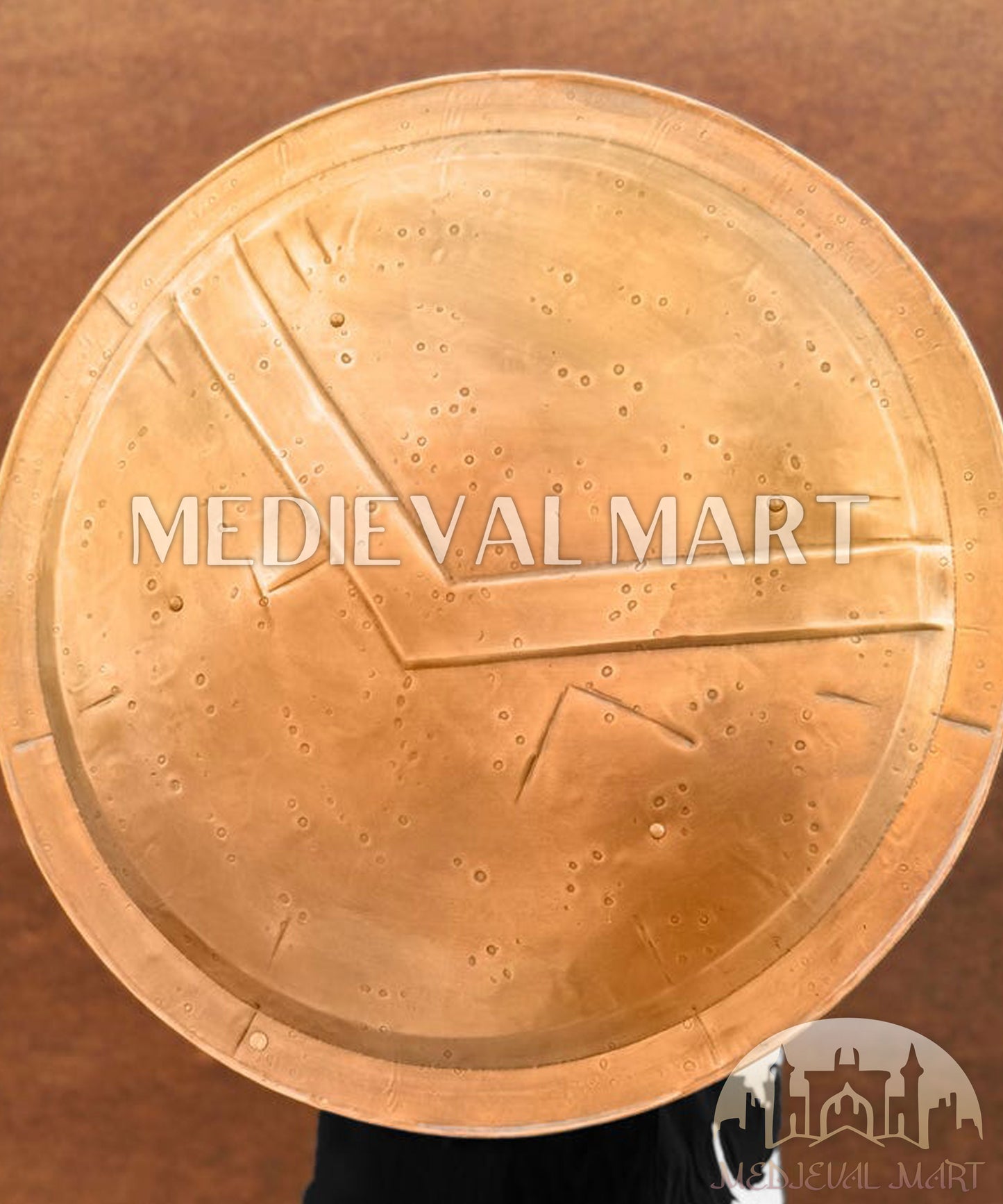 MEDIEVALMART Medieval 300 Spartans King Leonidas Shield Gold Finish | Gift for Dad