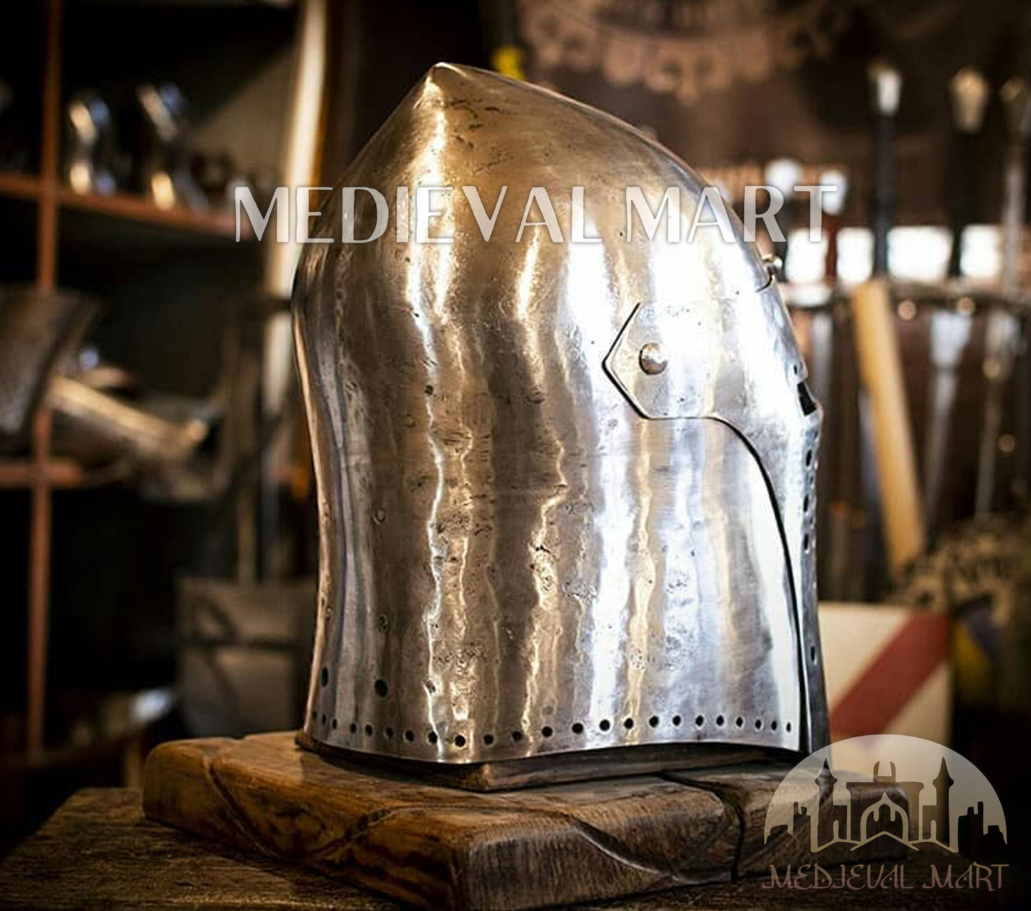 MEDIEVALMART Medieval Forged Steel Alexander (ROA 1332) Full Size War Helmet