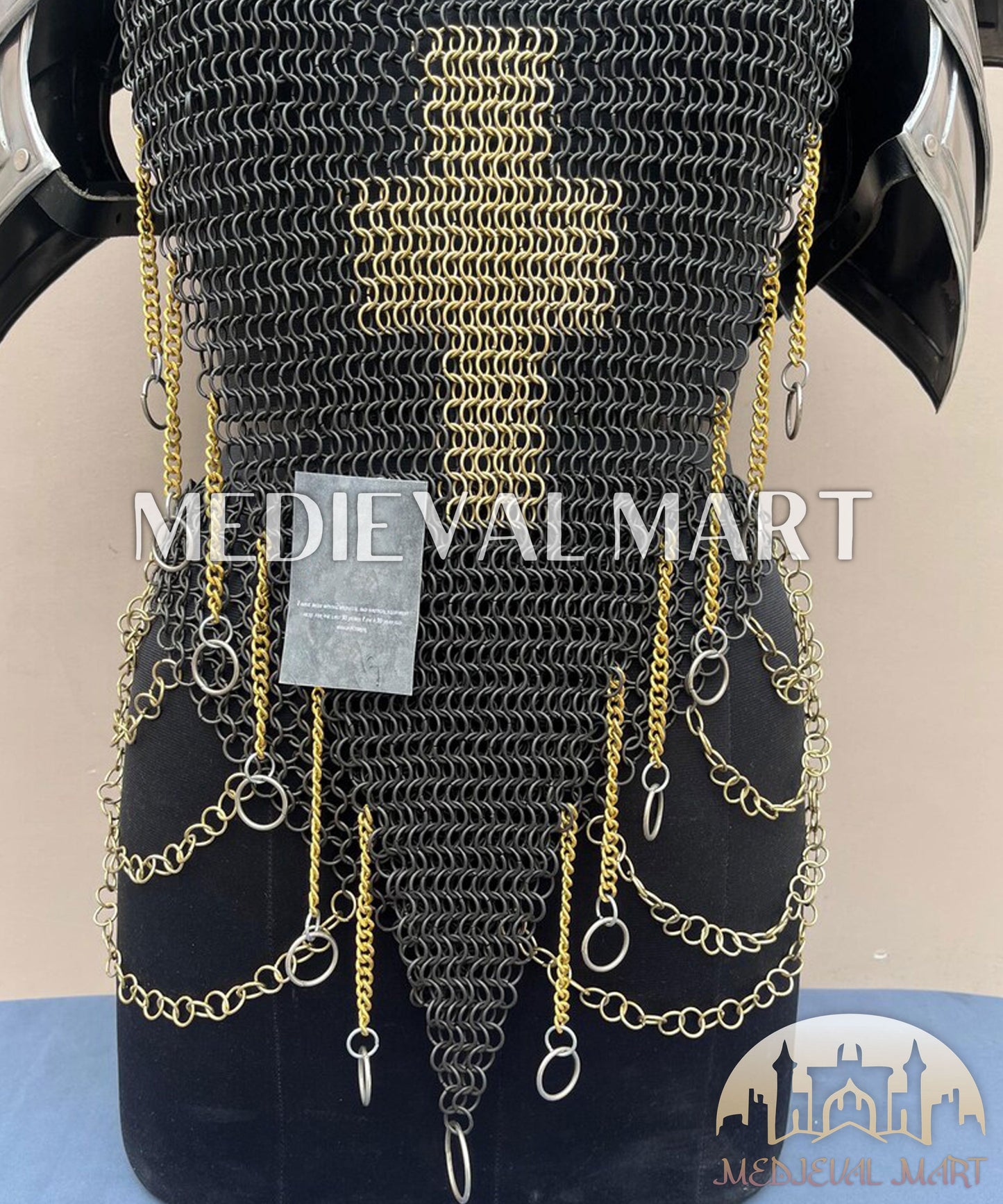 MEDIEVALMART (Isolara Dragonplate) Women’s Armor W/H Black (Dragonfang) Jesus Chainmail