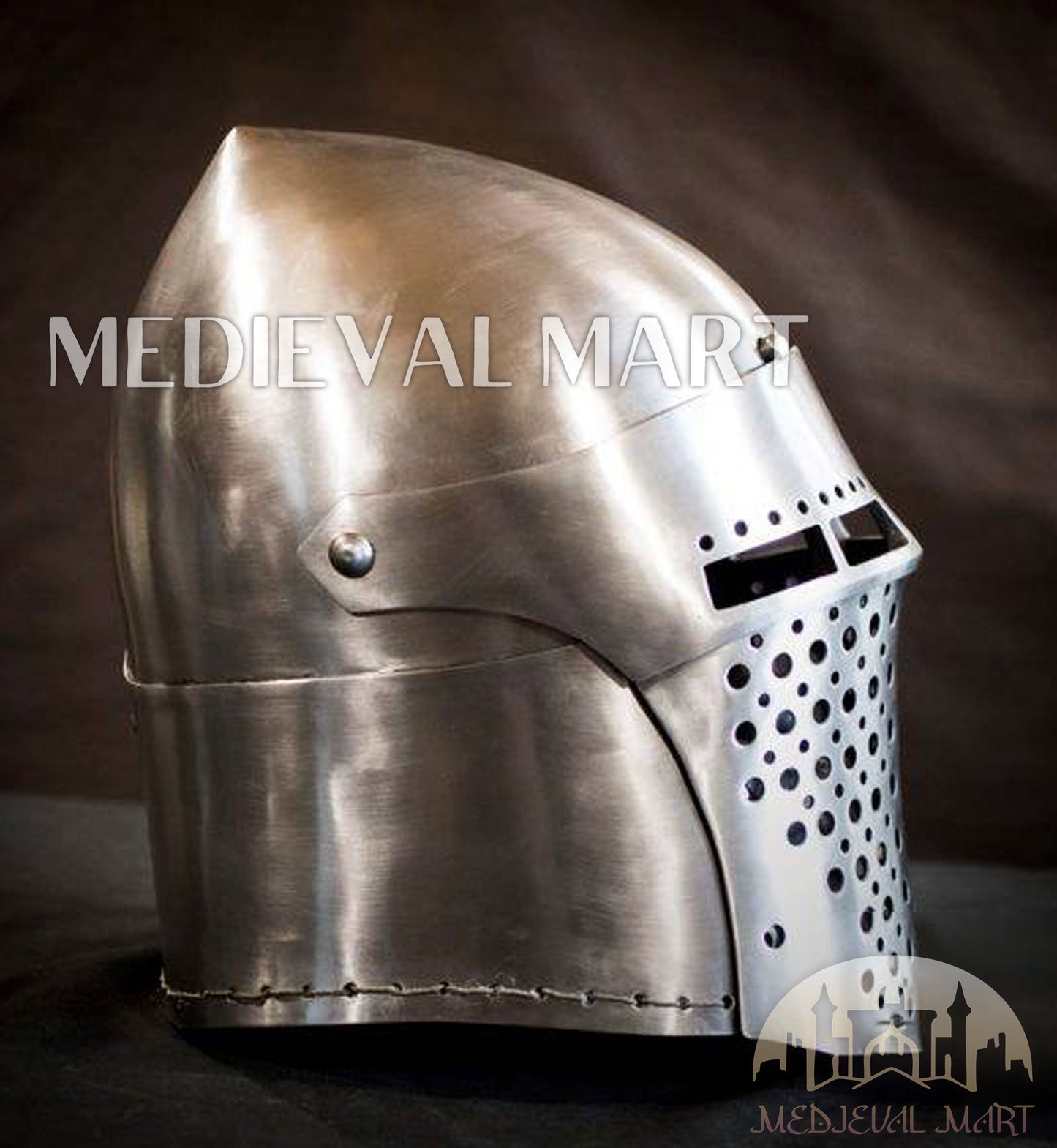 MEDIEVALMART 14th-Century Gothic European knight Modern Fighting Samson Helmet for IMCF
