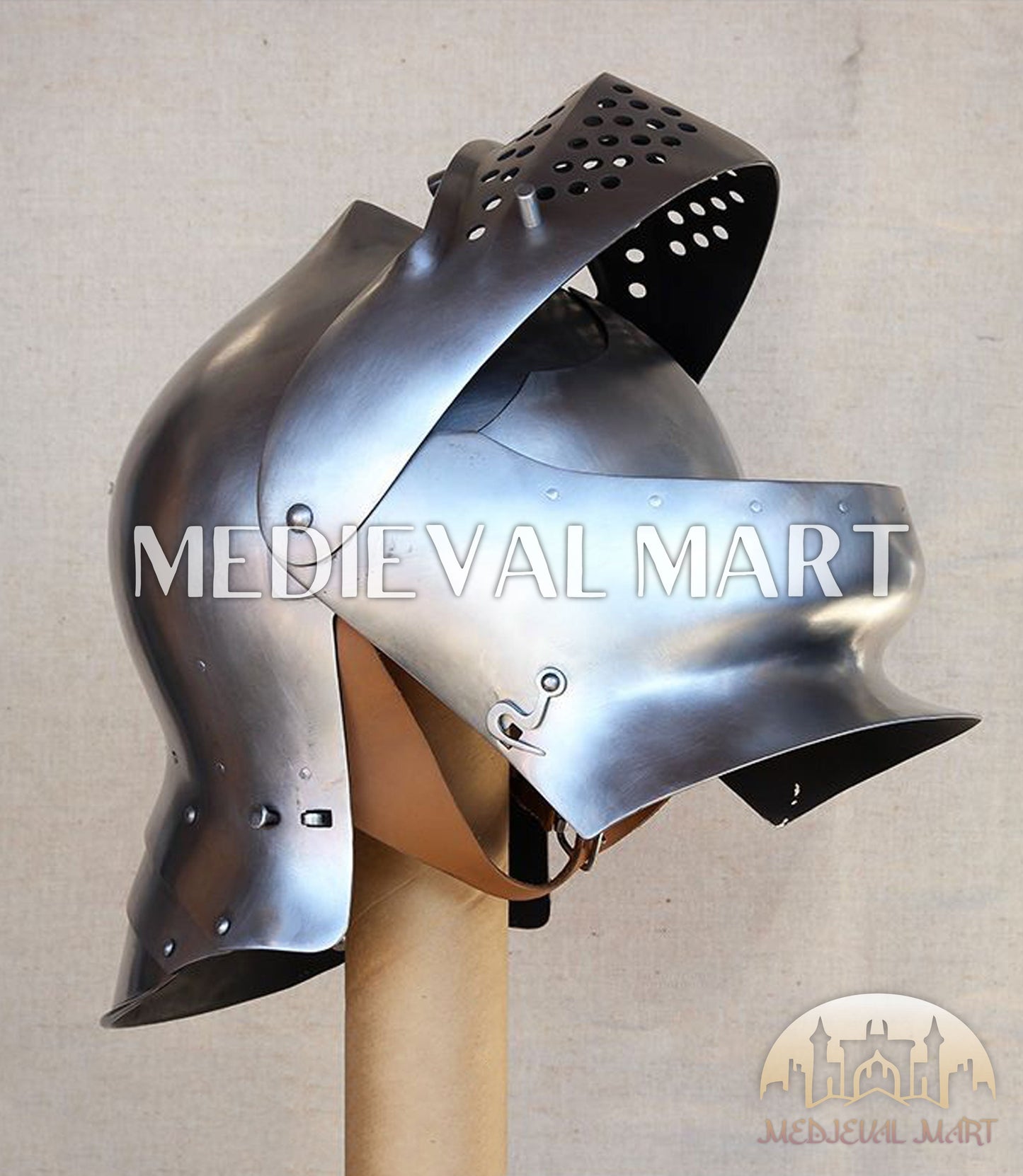 MEDIEVALMART European Gothic Sallet Helmet XV Century Christian Knighthood LARP; SCA