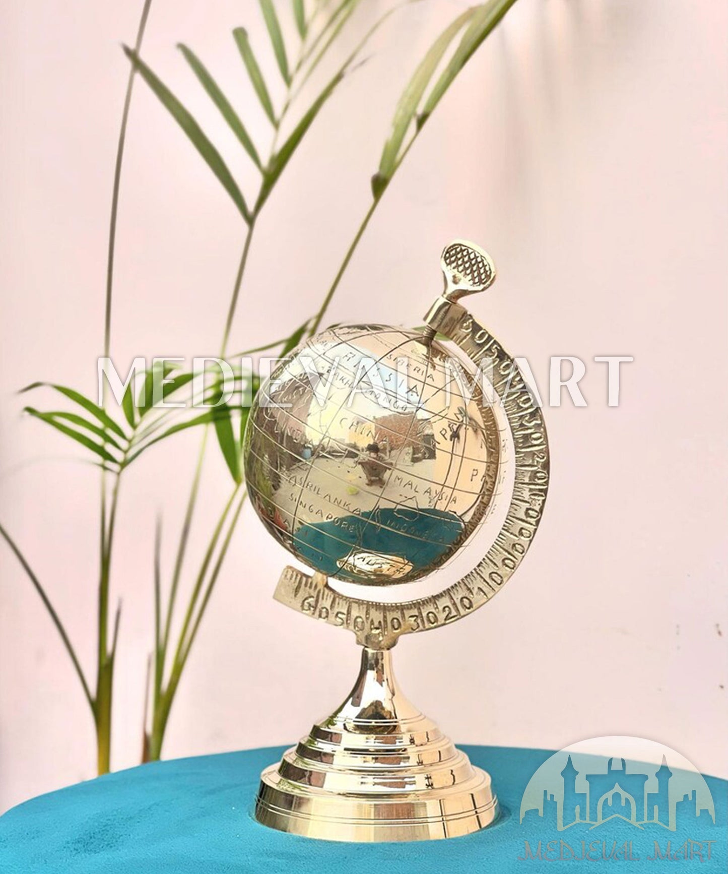 MEDIEVALMART Full Brass Armillary Sphere Globe Celestial Rotating World | Christmas Gifts, Gift for Dad, Gift for Mom