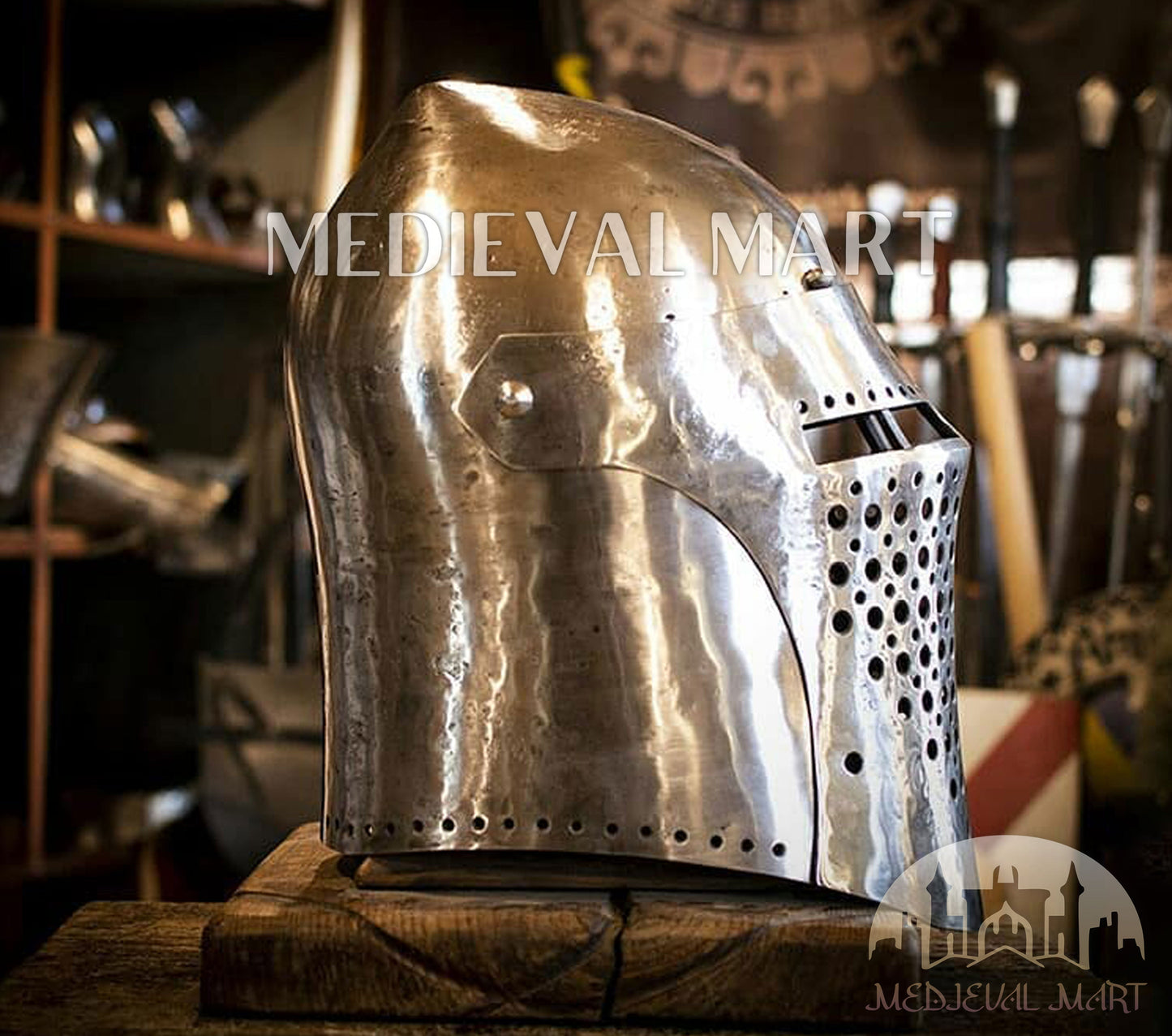 MEDIEVALMART Medieval Forged Steel Alexander (ROA 1332) Full Size War Helmet