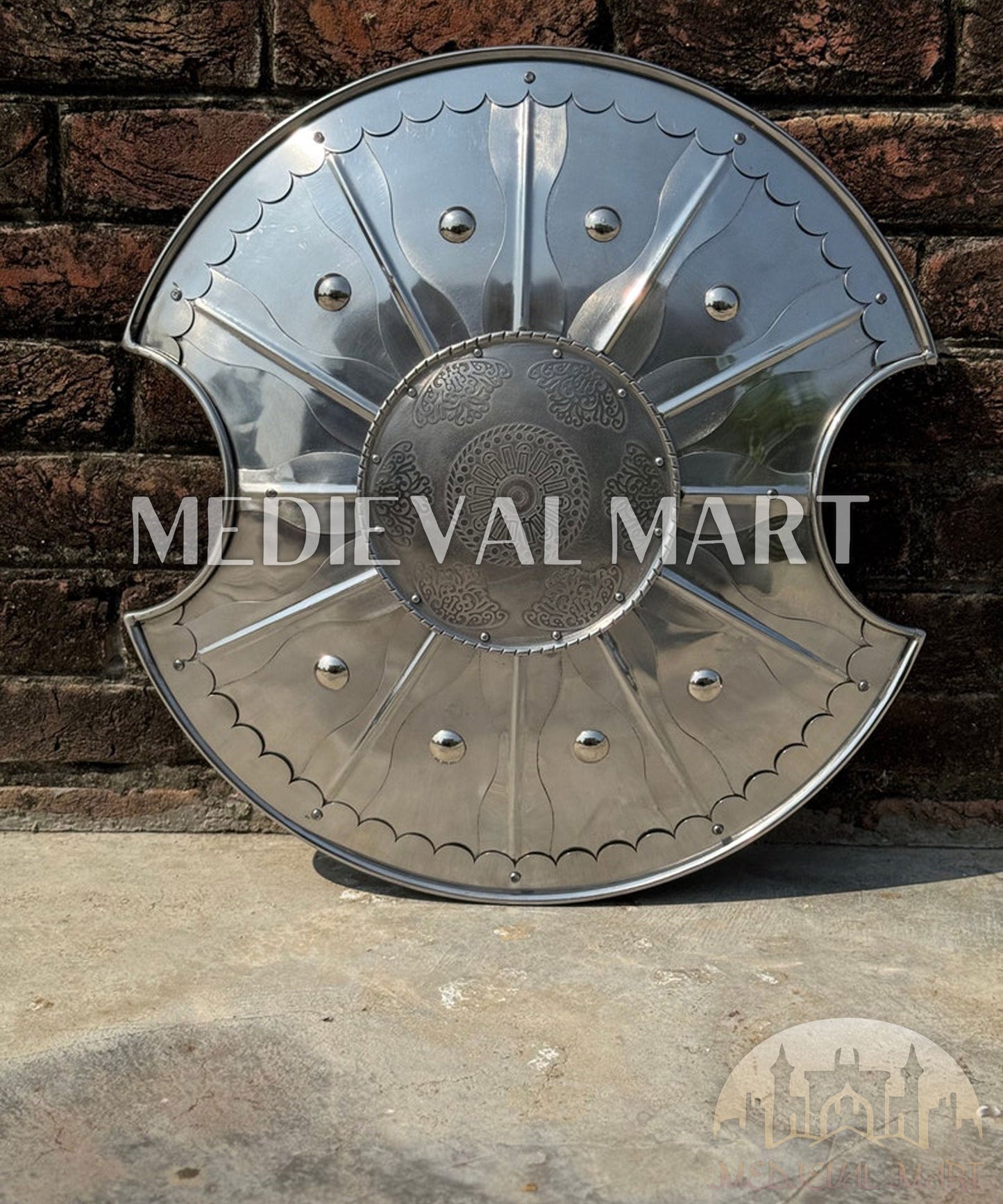 MEDIEVALMART Medieval Achilles Trojan Troy Greek Shield Silver Finish | Gift for Halloween Day