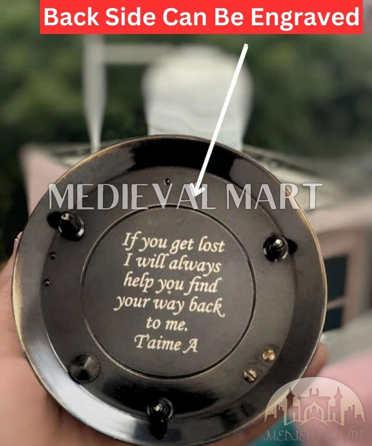 MEDIEVALMART “SolarVane” Antique Brass Sundial Compass (1895 Replica) W/H “VintageVault” Case | Nautical Gifts For Mom, Dad