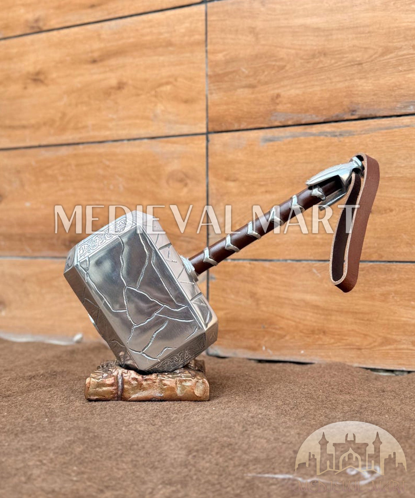 MEDIEVALMART First Avengers Steve Rogers Damaged Shield W/H Thor Damage Hammer | Gift for Son