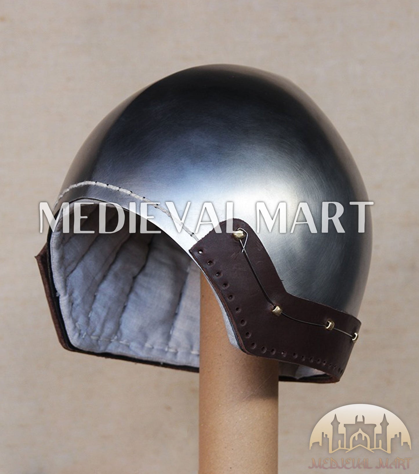 MEDIEVALMART Barbute XVth-Century Italian Open Face T-Shaped Bascinet