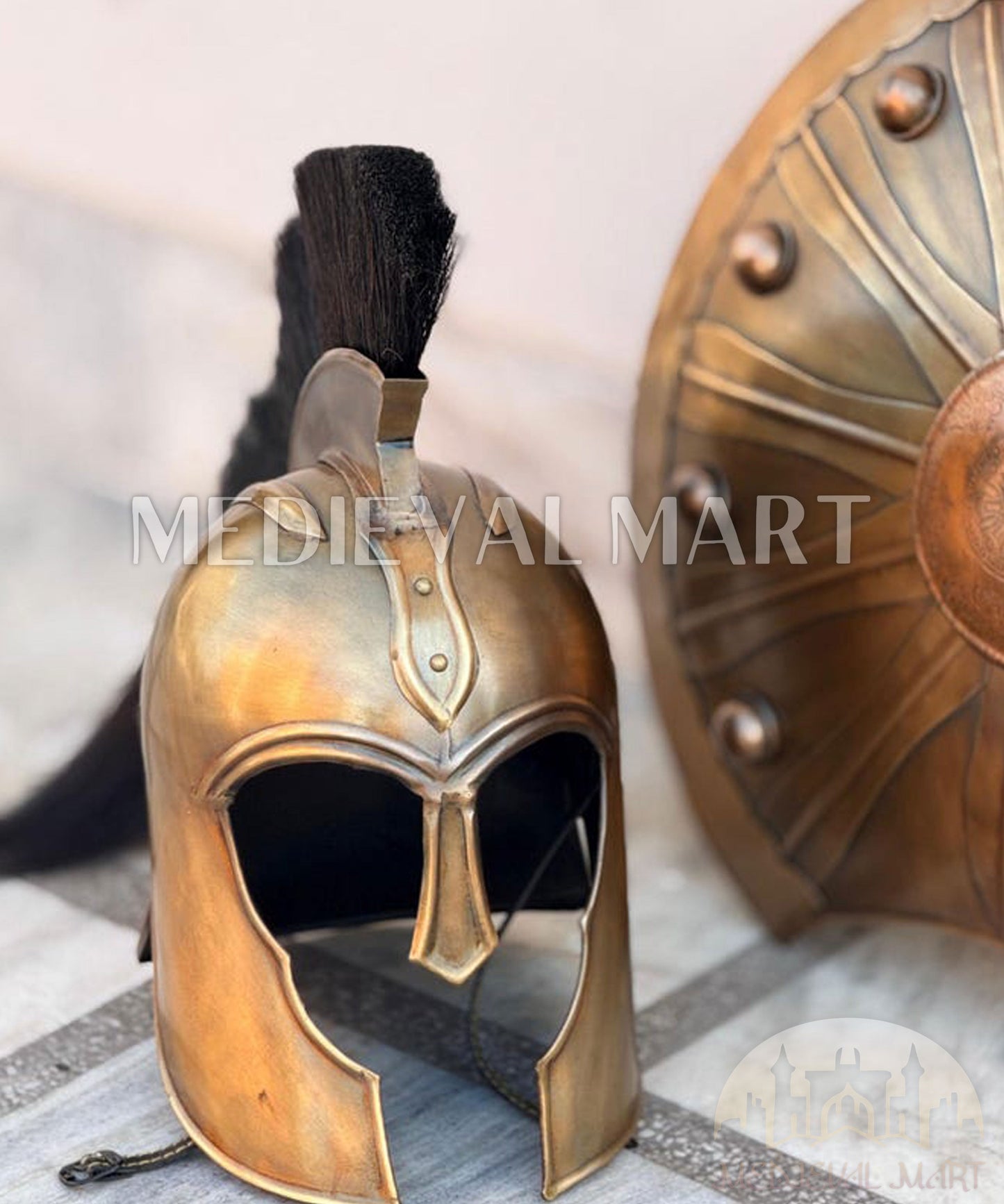 MEDIEVALMART "Achilies" Trojan Warrior Sword, Shield, Helmet Costume for Halloween | Troy Props