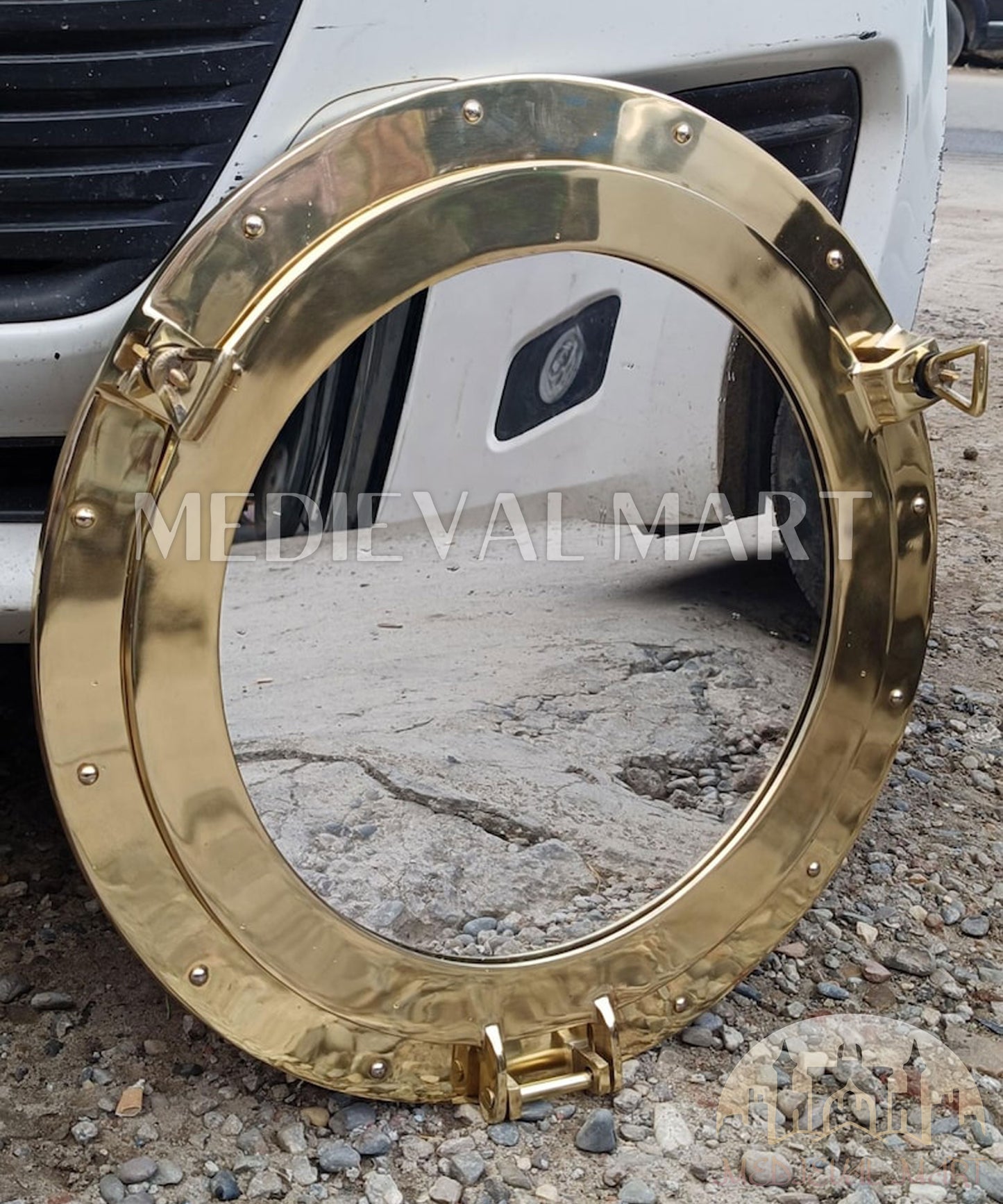 MEDIEVALMART Antique Brass Finish Maritime Ship Porthole