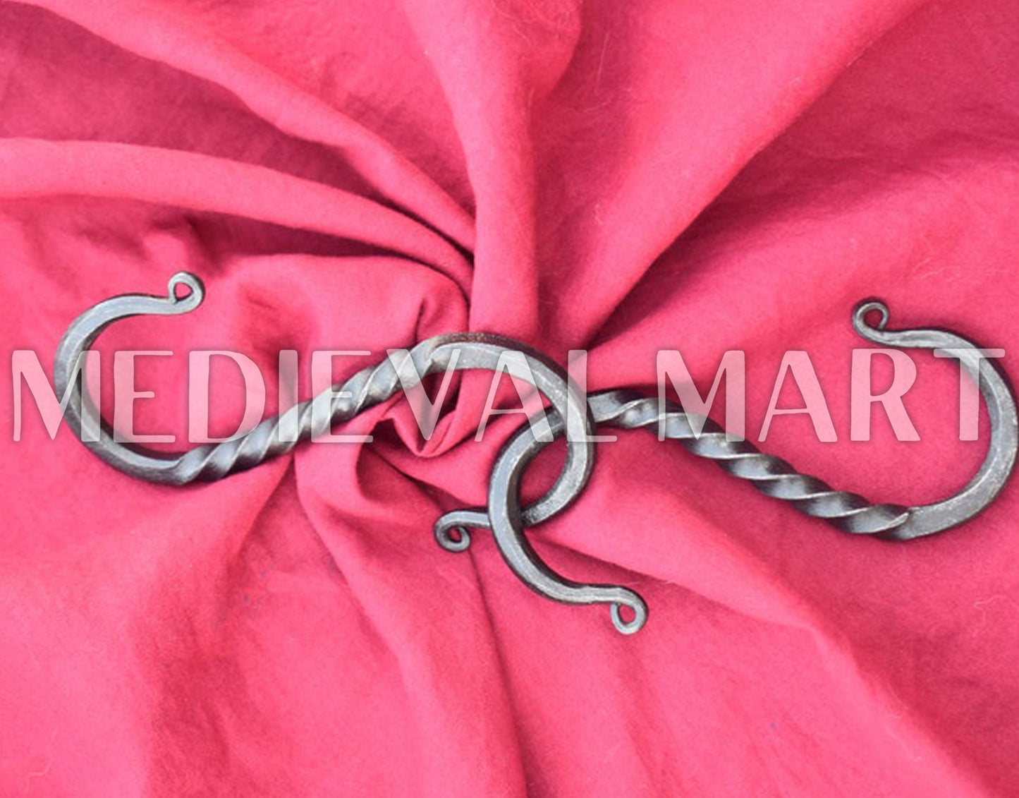 MEDIEVALMART Hand forged Twisted Heavy-Duty S Hook Set Of 2 Rustic Design