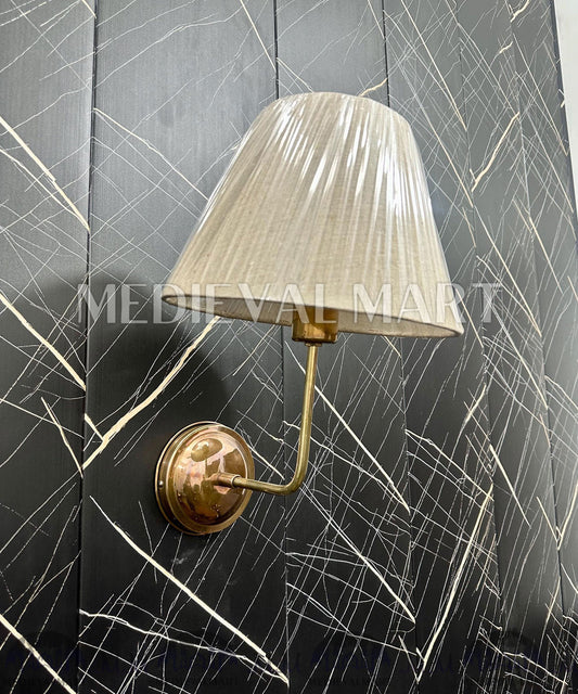 MEDIEVALMART Handcrafted Brass Wall Lamp: Modern Bedside Reading Light