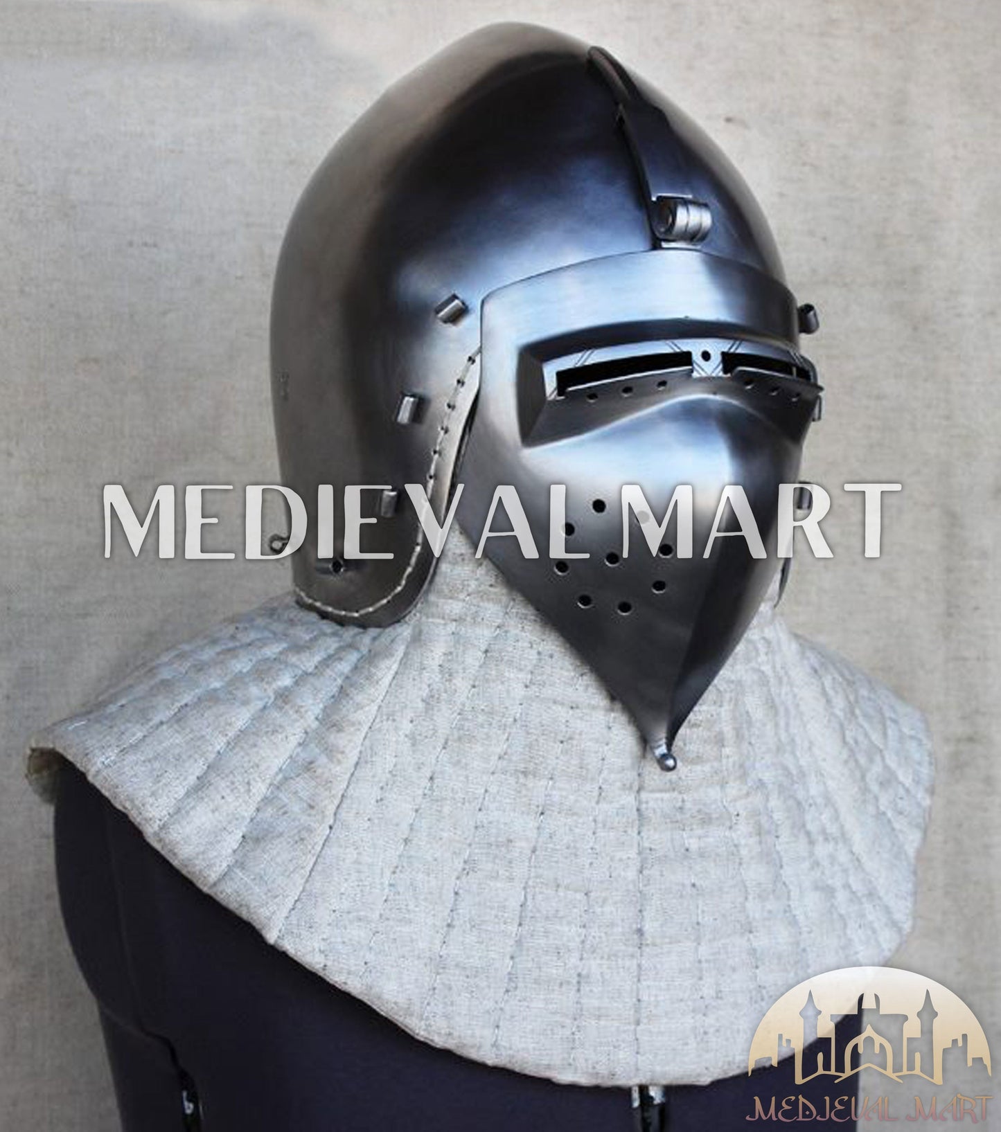 MEDIEVALMART XIV Century Medieval "The Wayward Knight" klappvisor Bascinet Helmet